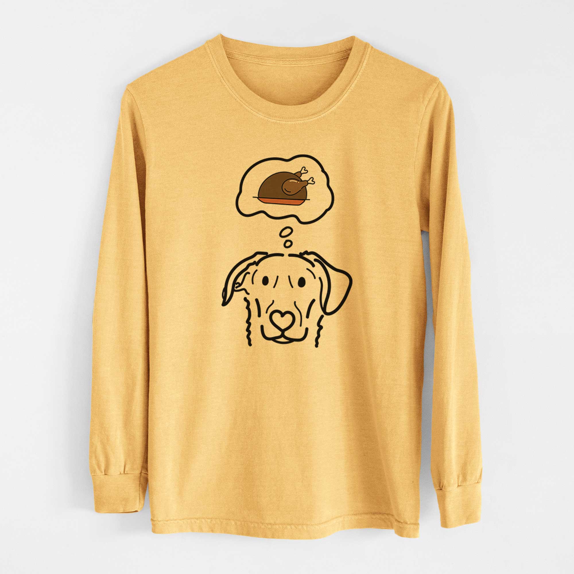 Turkey Thoughts German Shepherd Mix - Morrison - Heavyweight 100% Cotton Long Sleeve