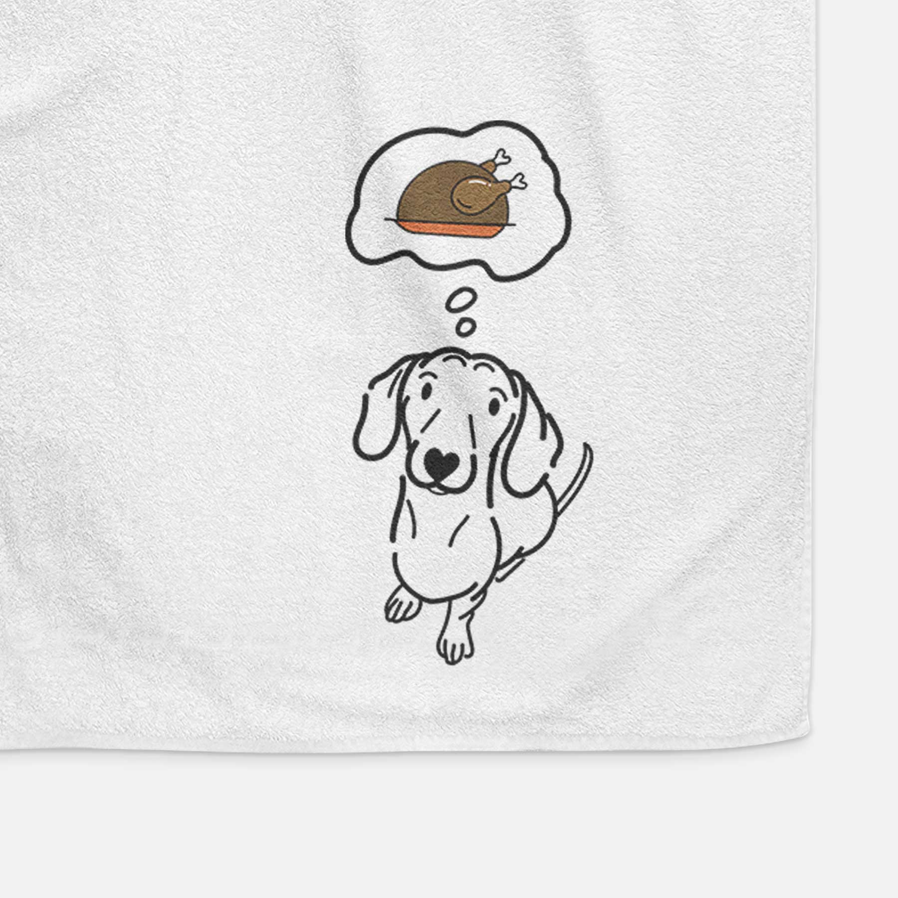 Turkey Thoughts Dachshund - Moxie - Decorative Hand Towel