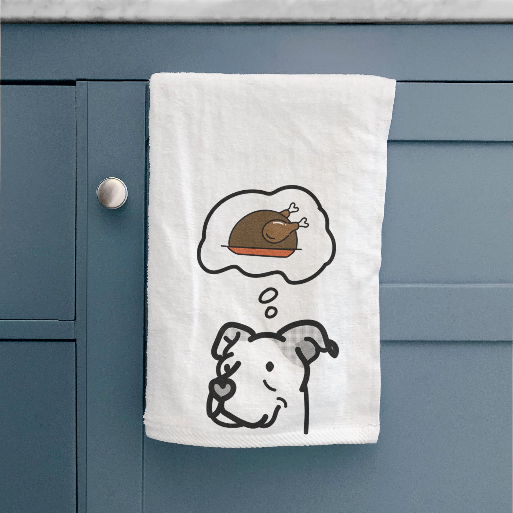 Turkey Thoughts Pitbull Mix - Mr. Sir - Decorative Hand Towel