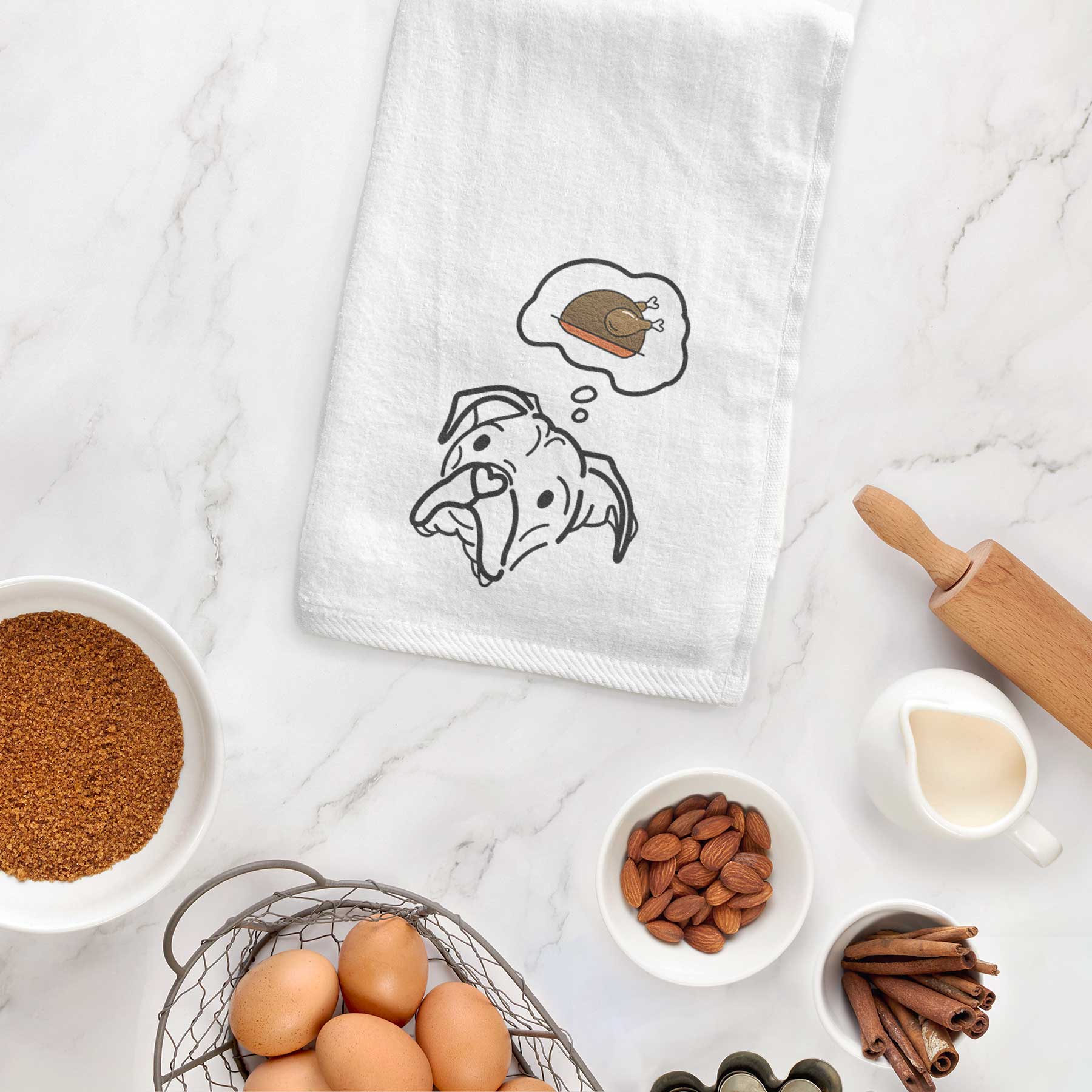 Turkey Thoughts Boxer - Noodle - Decorative Hand Towel