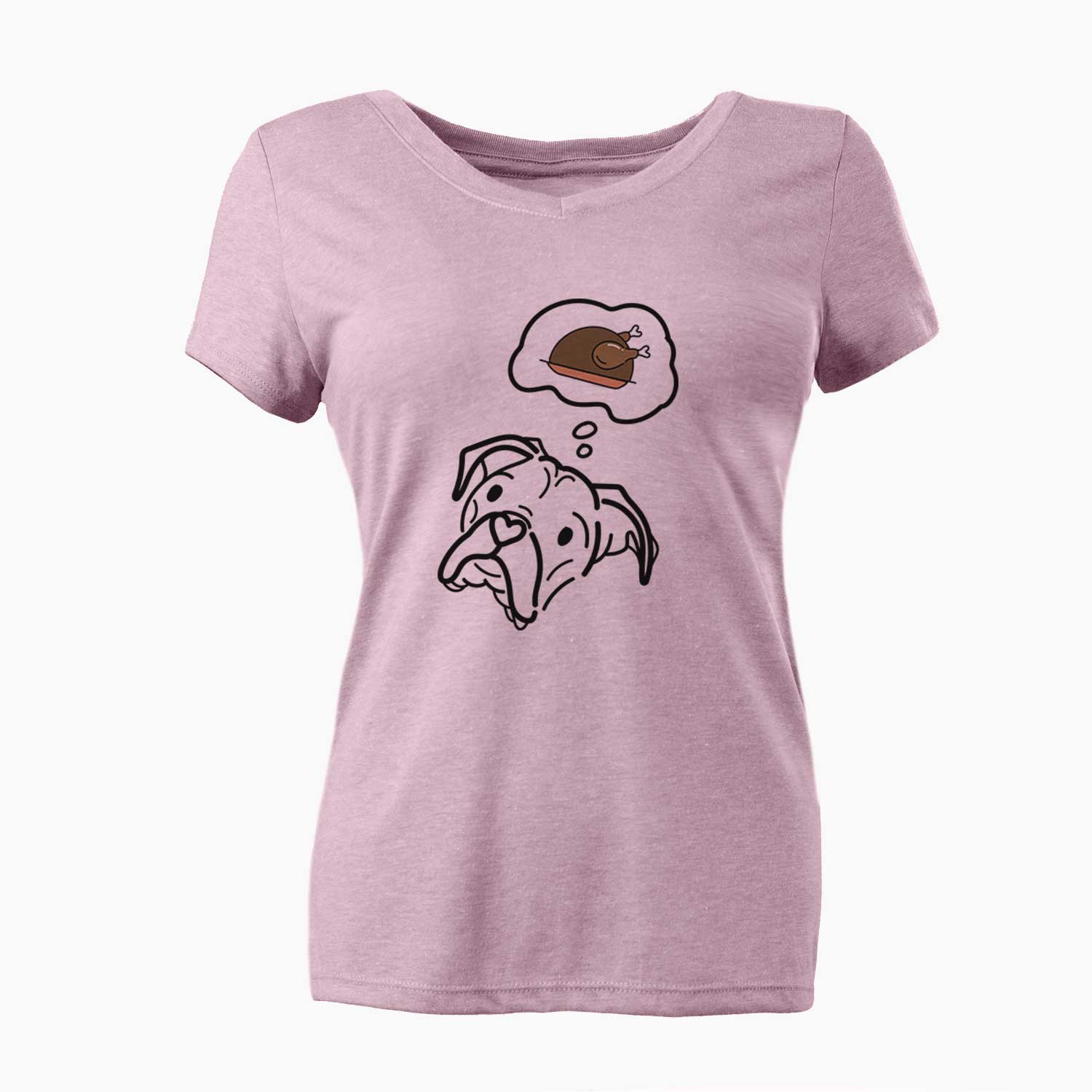 Turkey Thoughts Boxer - Noodle - Women's V-neck Shirt