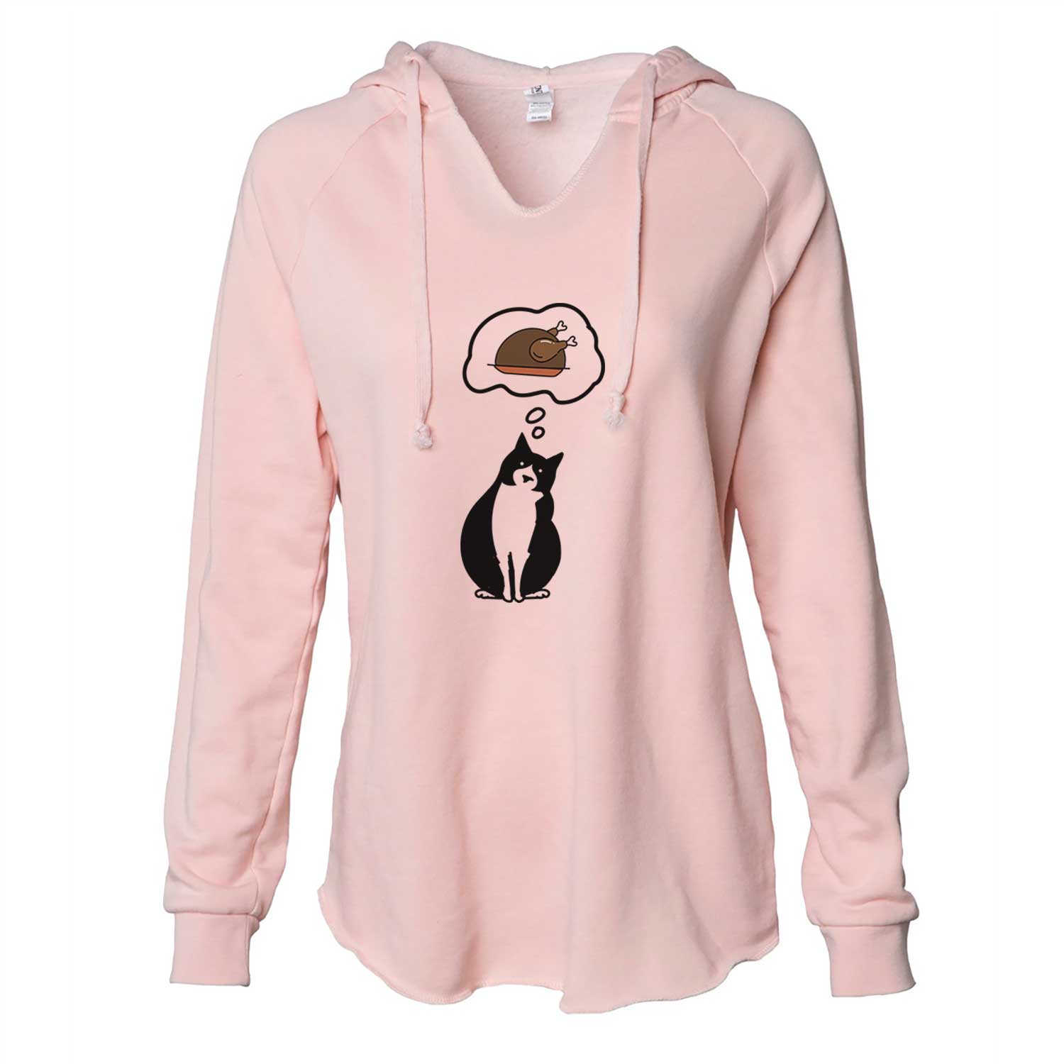 Turkey Thoughts Tuxedo Cat - Oliver - Cali Wave Hooded Sweatshirt