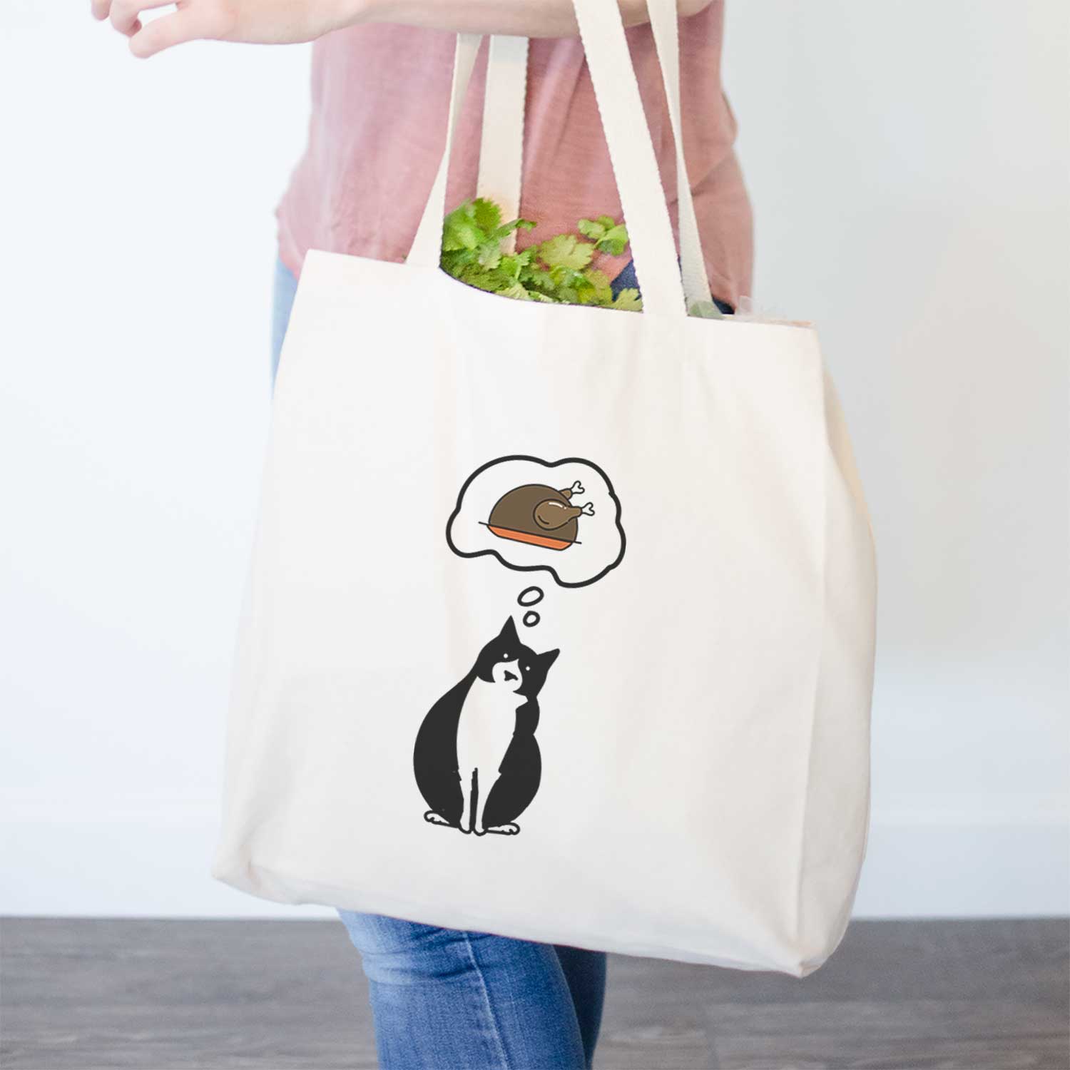 Turkey Thoughts Tuxedo Cat - Oliver - Tote Bag