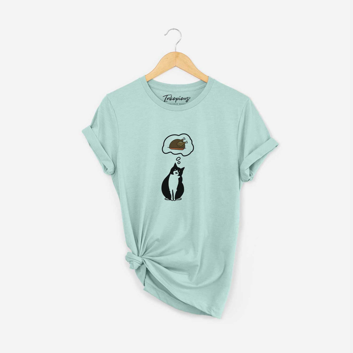 Turkey Thoughts Tuxedo Cat - Oliver - Unisex Crewneck