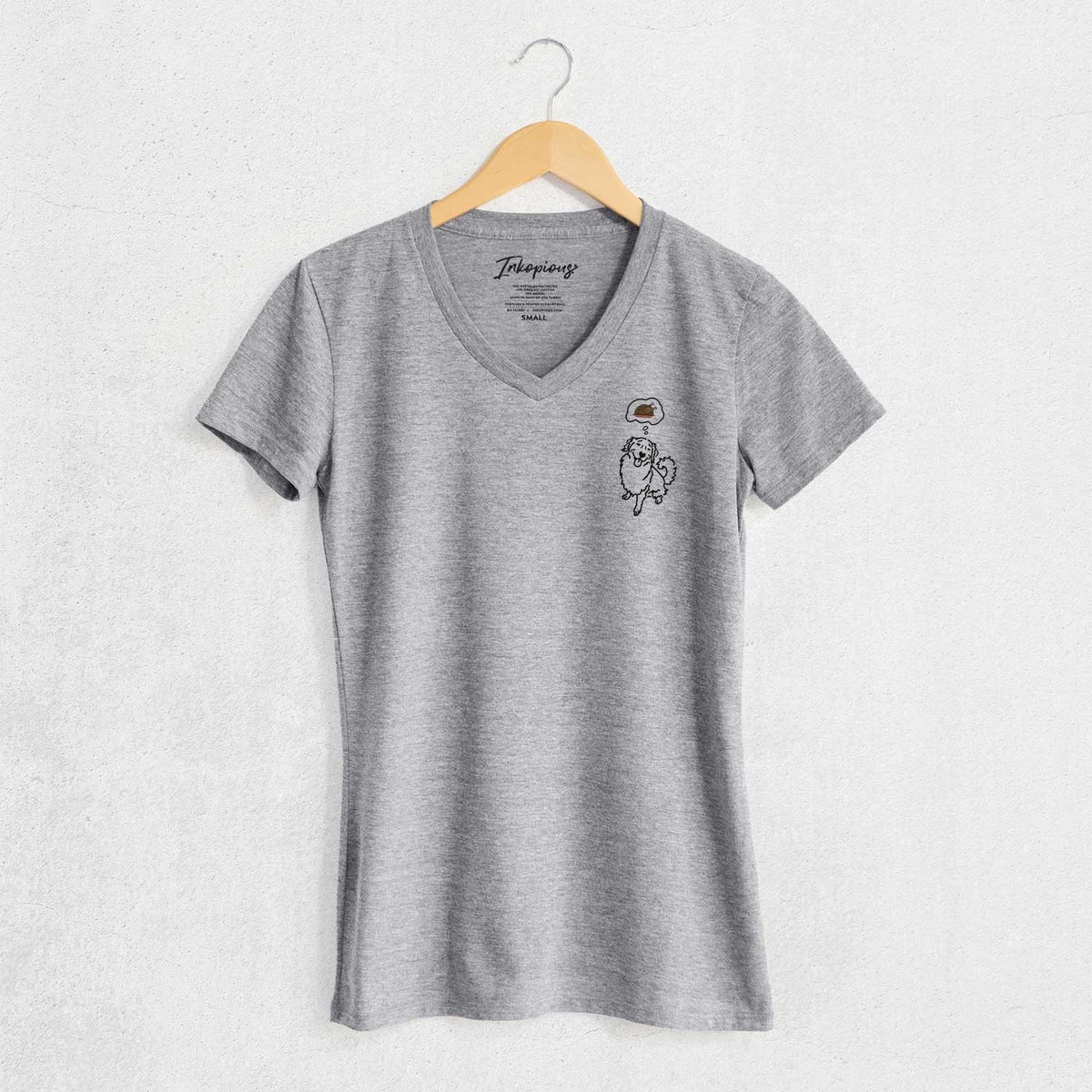 Turkey Thoughts Golden Retriever - Brinkley - Women's V-neck Shirt