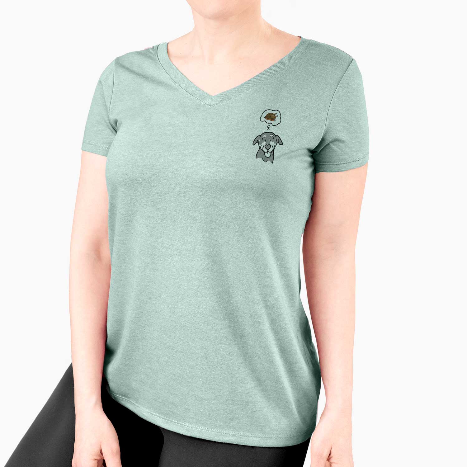 Turkey Thoughts Mixed Breed - Lousia - Women's V-neck Shirt