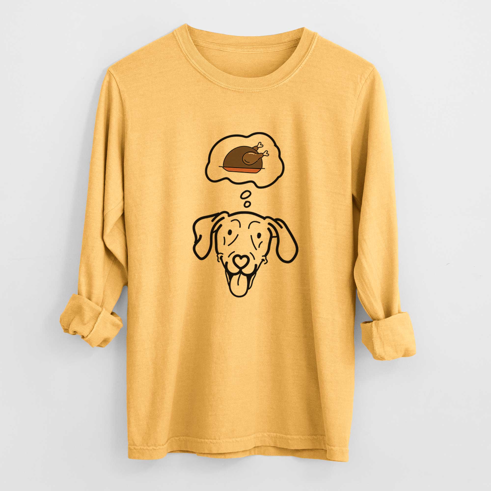 Turkey Thoughs Weimaraner - Paco Lobo - Heavyweight 100% Cotton Long Sleeve