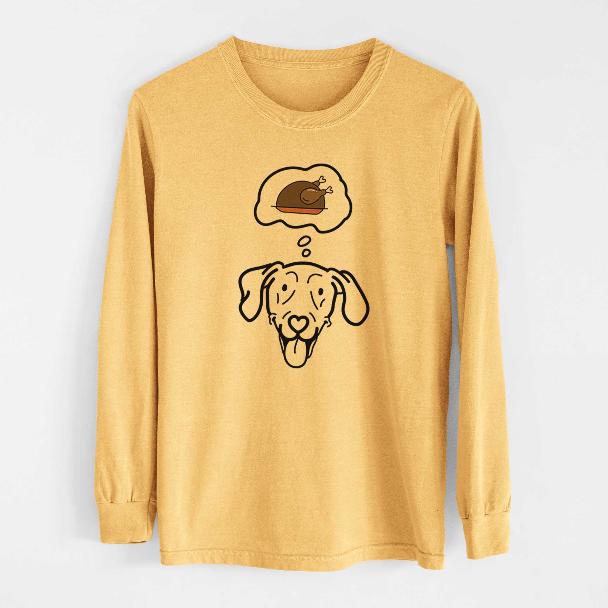 Turkey Thoughs Weimaraner - Paco Lobo - Heavyweight 100% Cotton Long Sleeve