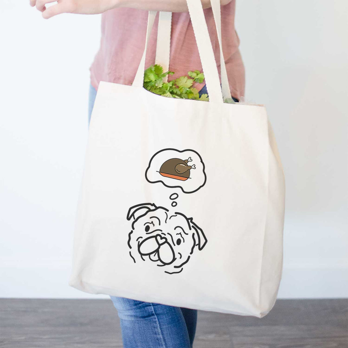 Turkey Thoughts Pug - Pip - Tote Bag