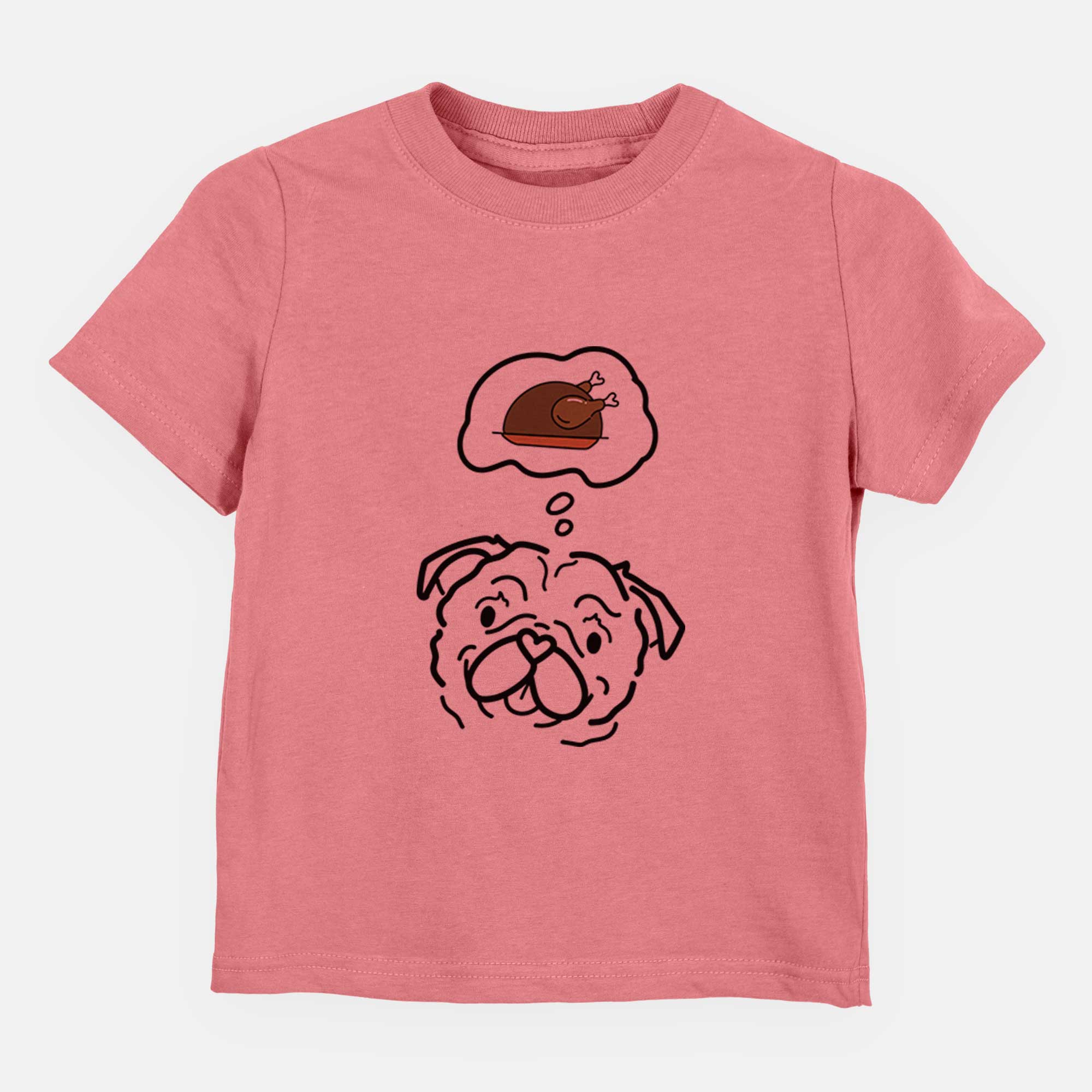 Turkey Thoughts Pug - Pip - Kids/Youth/Toddler Shirt