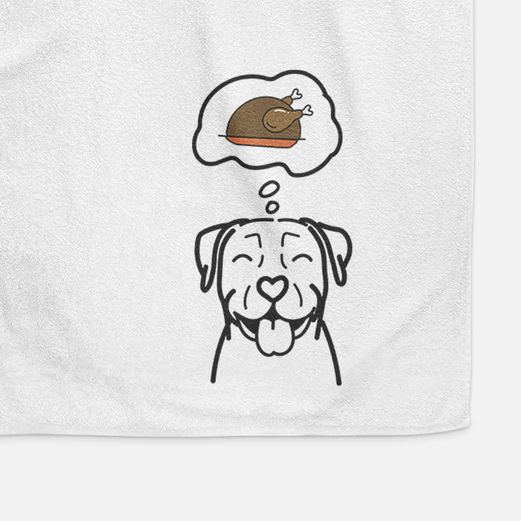 Turkey Thoughts Pitbull - Decorative Hand Towel