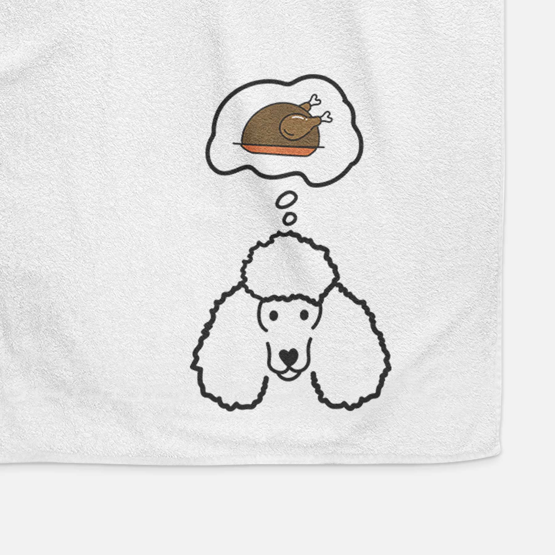 Turkey Thoughts Poodle - Decorative Hand Towel