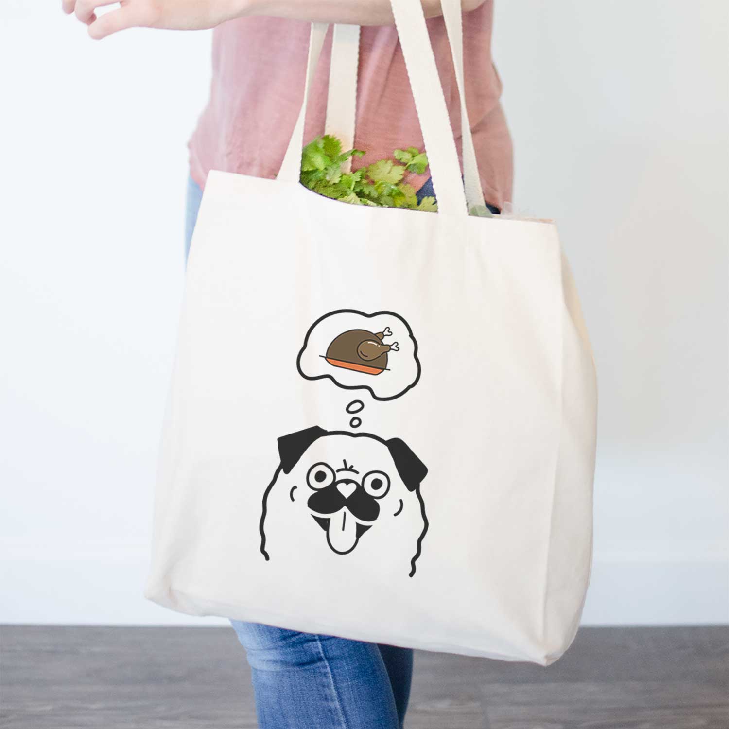 Turkey Thoughts Pug - Tote Bag