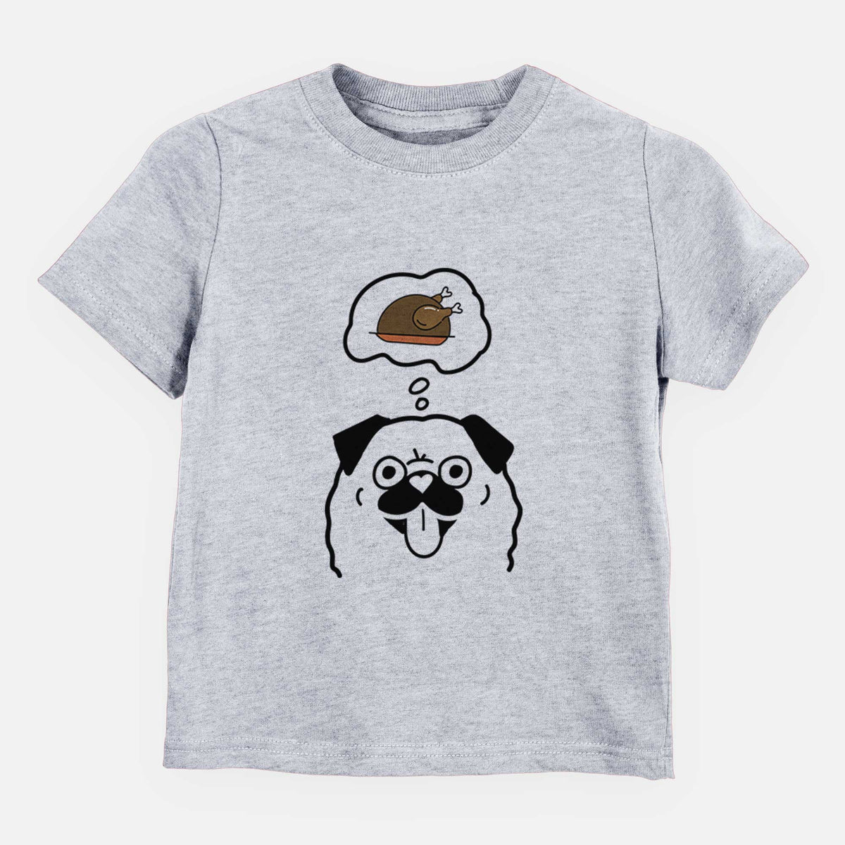 Turkey Thoughts Pug - Kids/Youth/Toddler Shirt