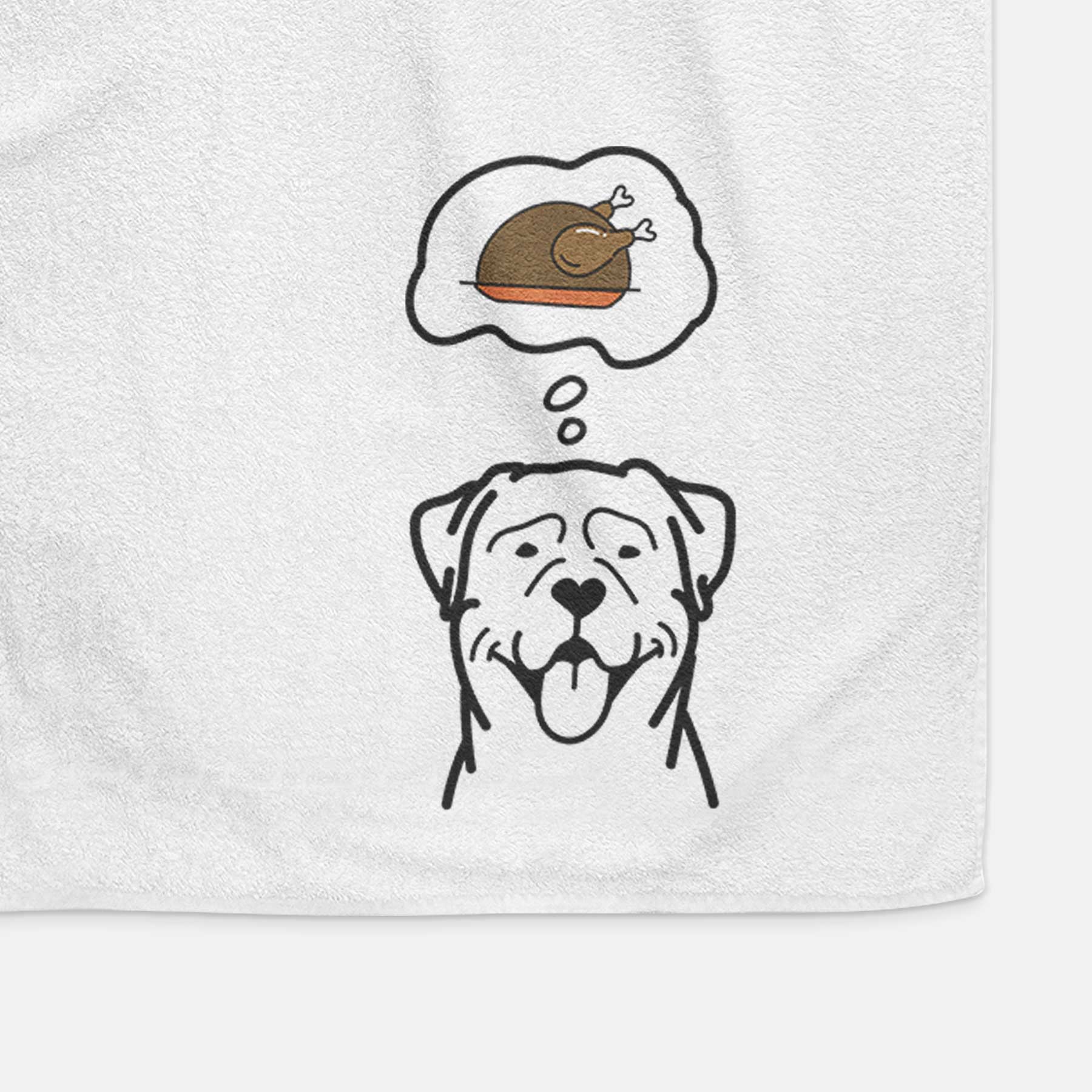 Turkey Thoughts Rottweiler - Decorative Hand Towel