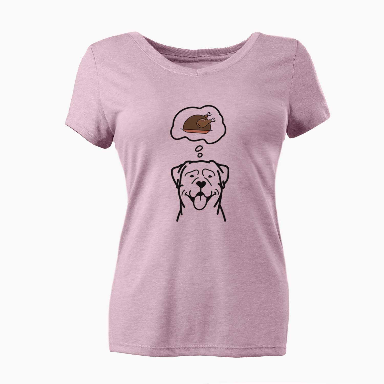 Turkey Thoughts Rottweiler - Women's V-neck Shirt