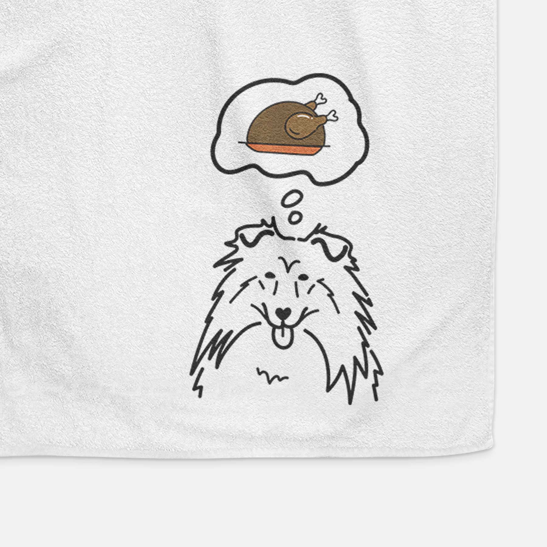 Turkey Thoughts Rough Collie - Decorative Hand Towel