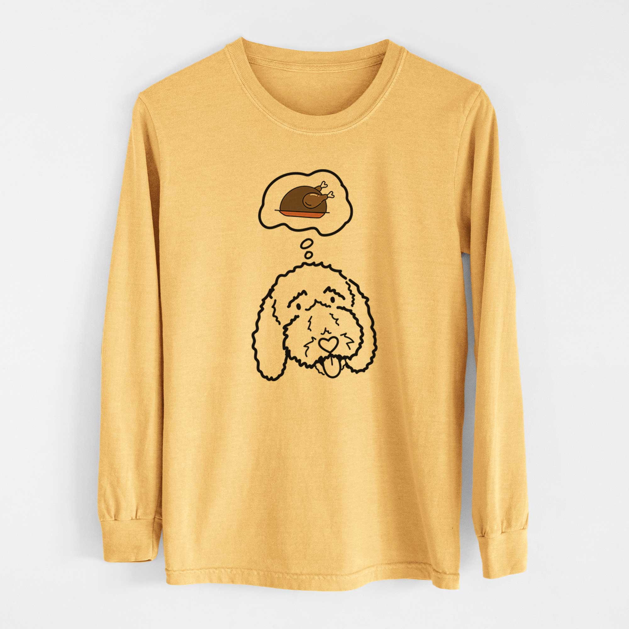 Turkey Thoughts Bernedoodle - Ruby - Heavyweight 100% Cotton Long Sleeve