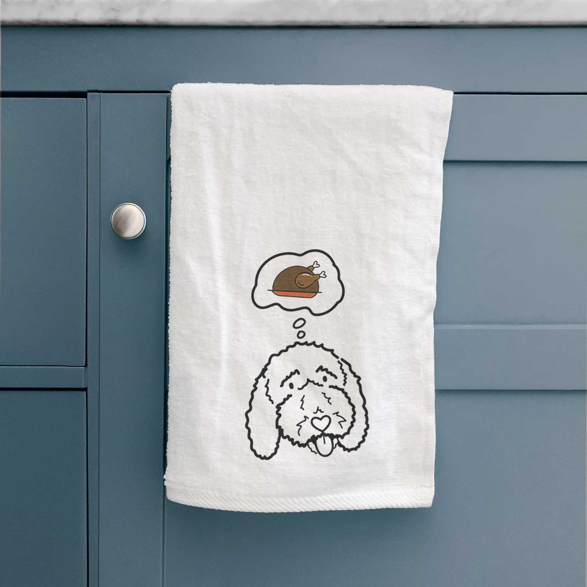 Turkey Thoughts Bernedoodle - Ruby - Decorative Hand Towel