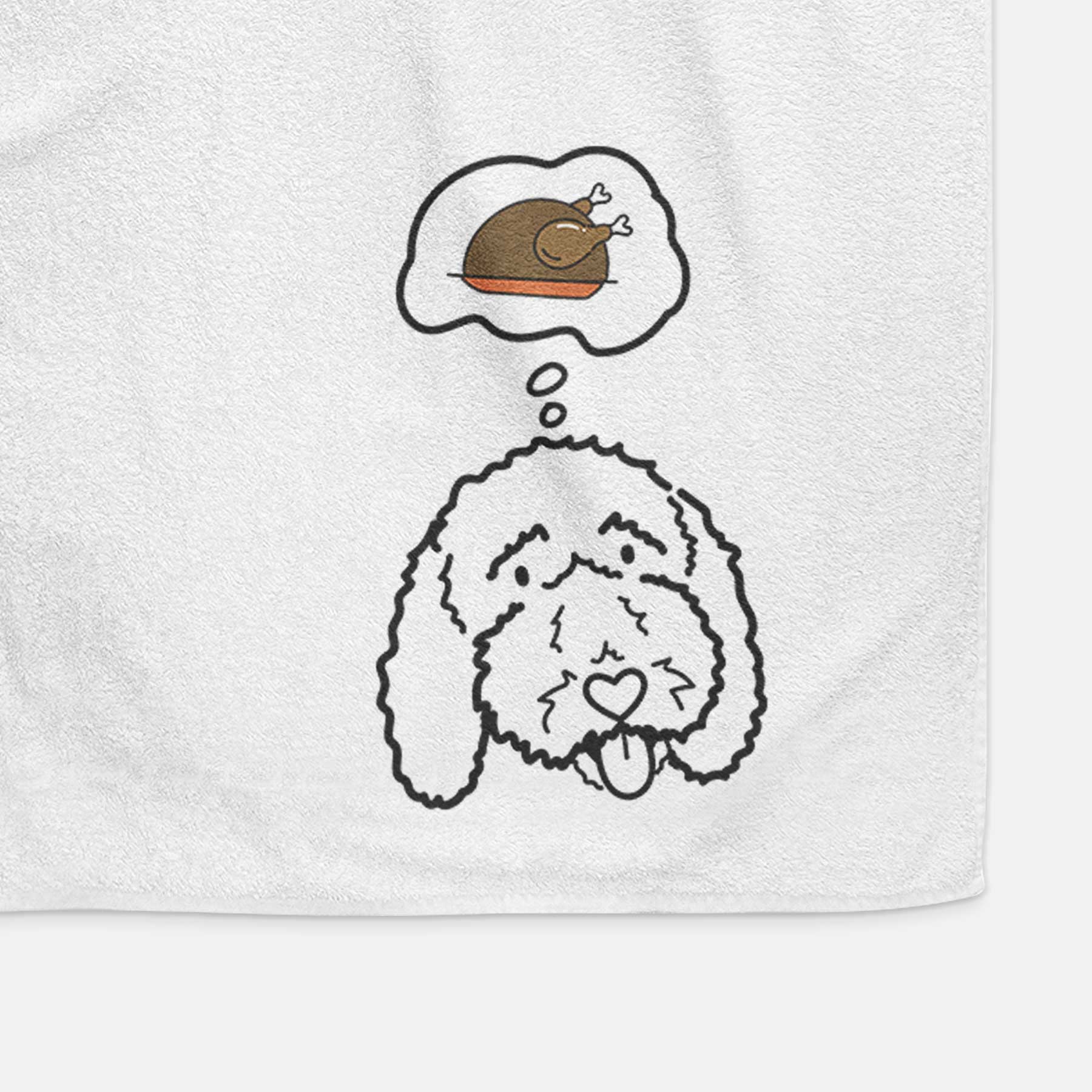 Turkey Thoughts Bernedoodle - Ruby - Decorative Hand Towel