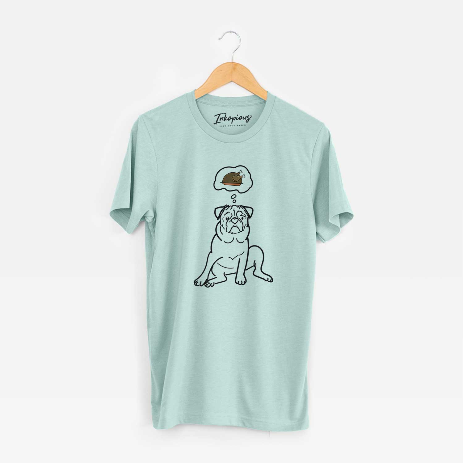 Turkey Thoughts Pug - Rudy - Unisex Crewneck