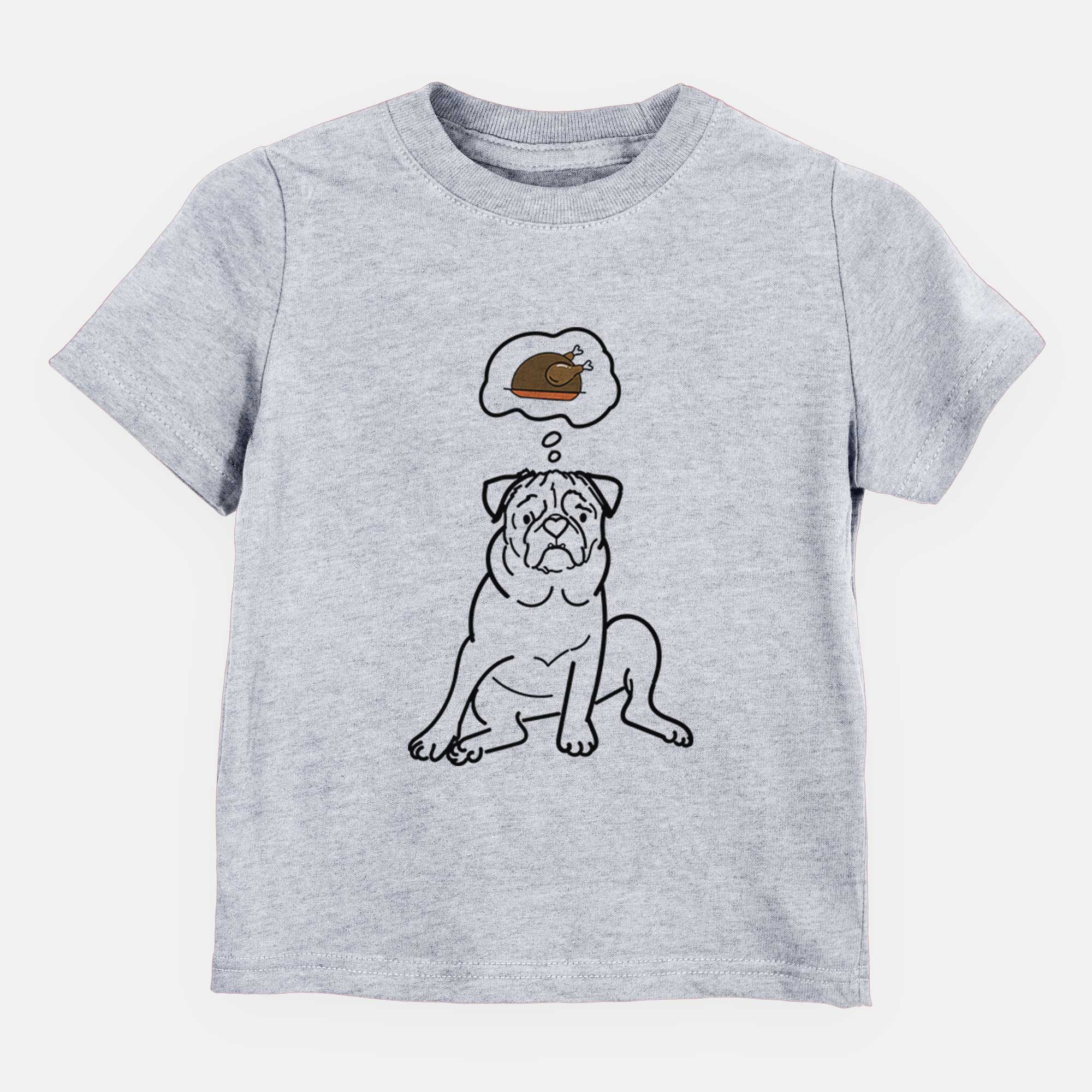 Turkey Thoughts Pug - Rudy - Kids/Youth/Toddler Shirt