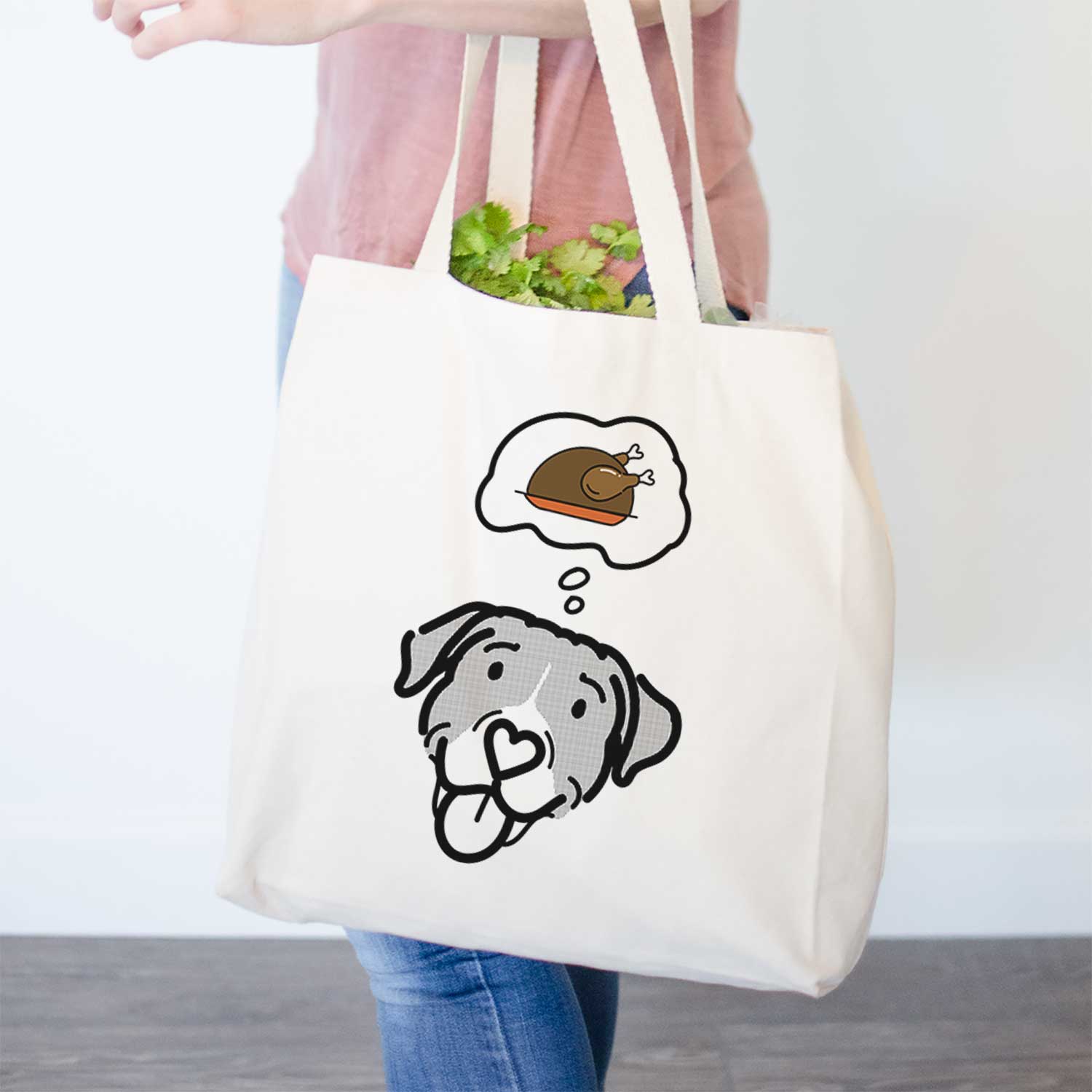 Turkey Thoughts Pitbull Mix - Shadow - Tote Bag