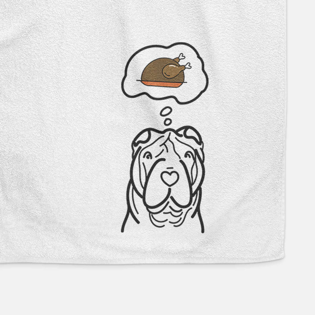 Turkey Thoughts Shar Pei - Decorative Hand Towel