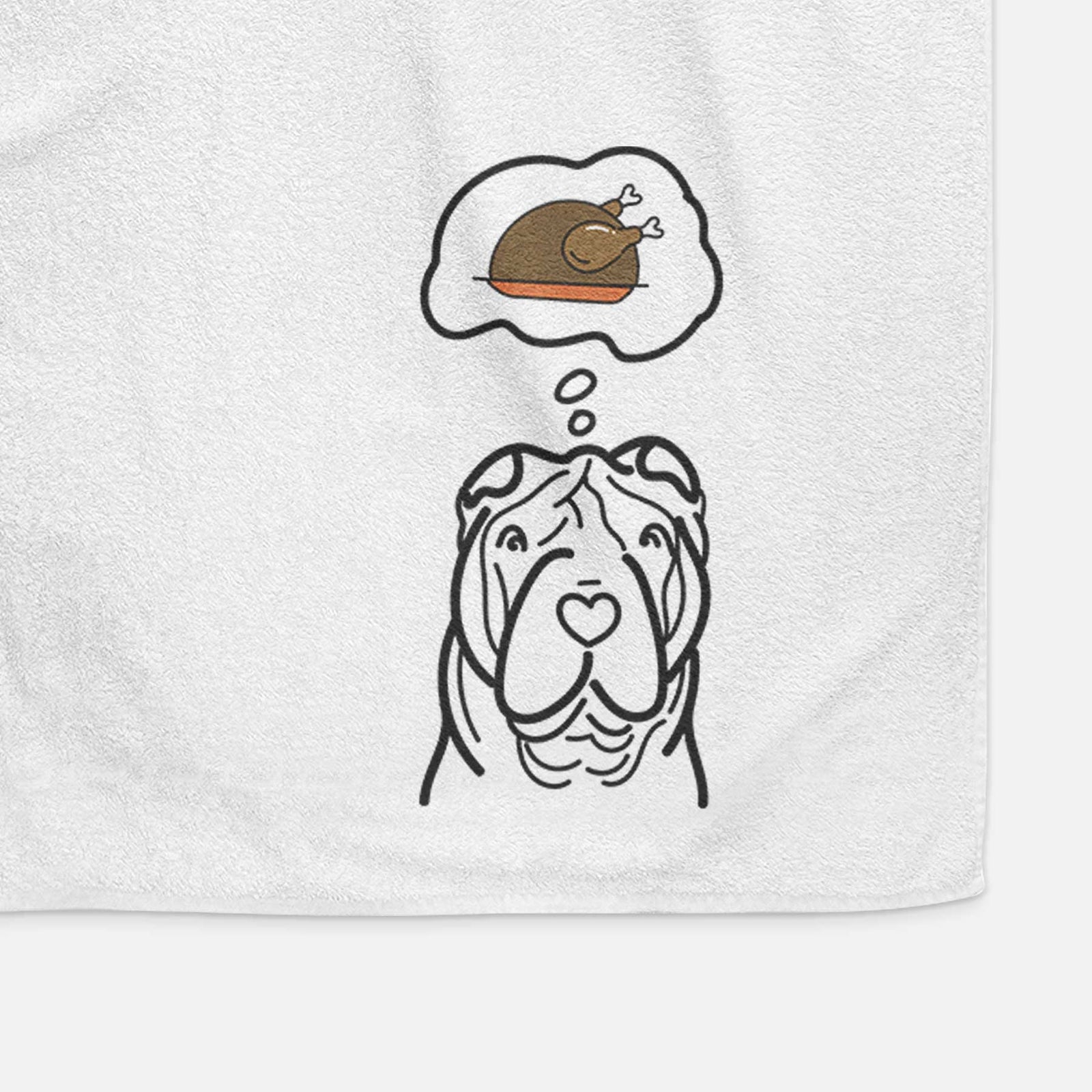 Turkey Thoughts Shar Pei - Decorative Hand Towel