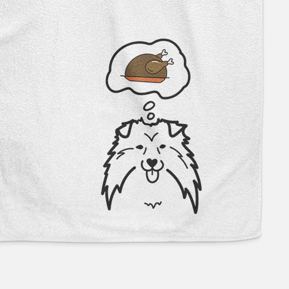 Turkey Thoughts Shetland Sheepdog - Decorative Hand Towel