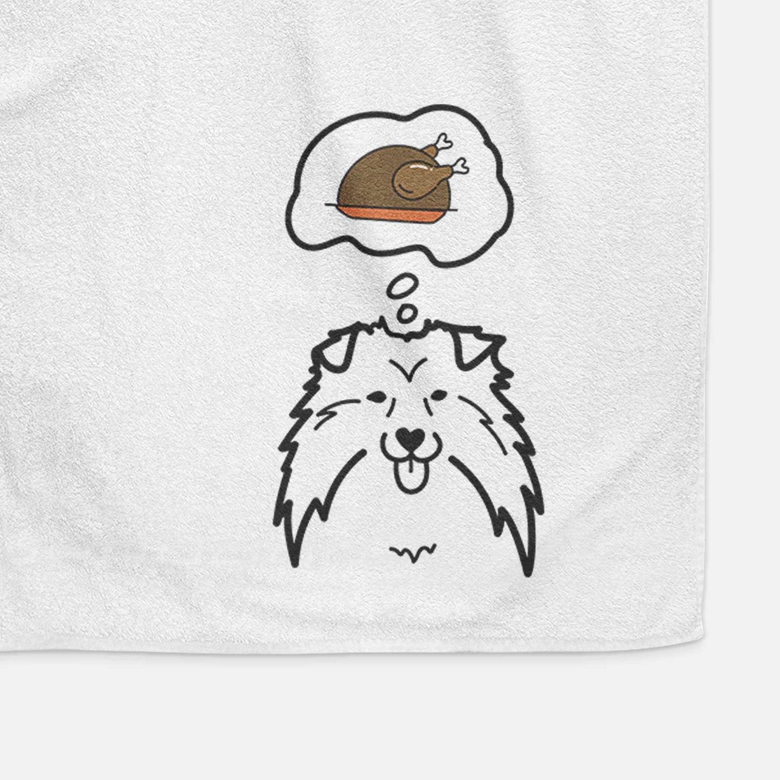 Turkey Thoughts Shetland Sheepdog - Decorative Hand Towel