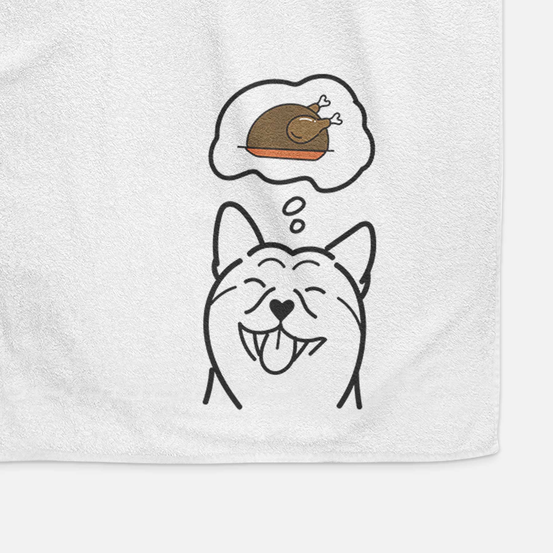 Turkey Thoughts Shiba Inu - Decorative Hand Towel