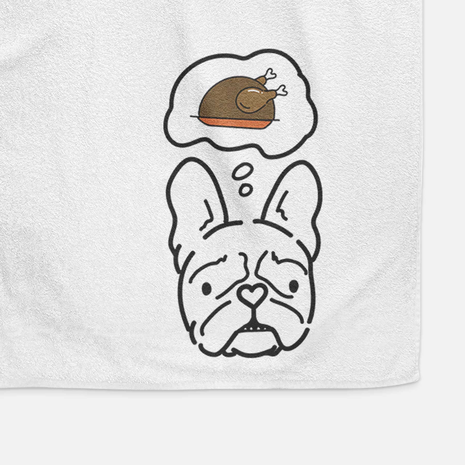 Turkey Thoughts French Bulldog - Squishy - Decorative Hand Towel