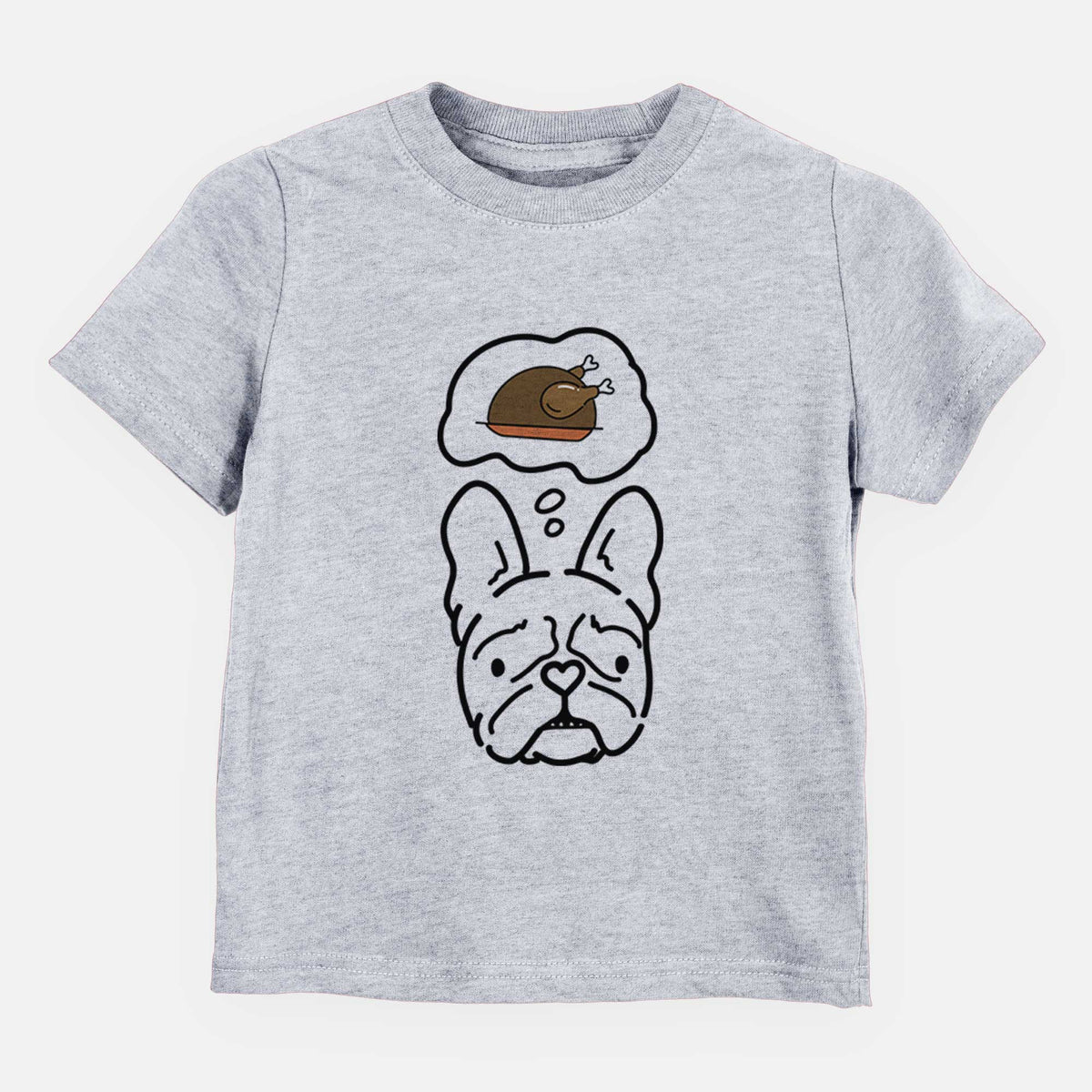 Turkey Thoughts French Bulldog - Squishy - Kids/Youth/Toddler Shirt