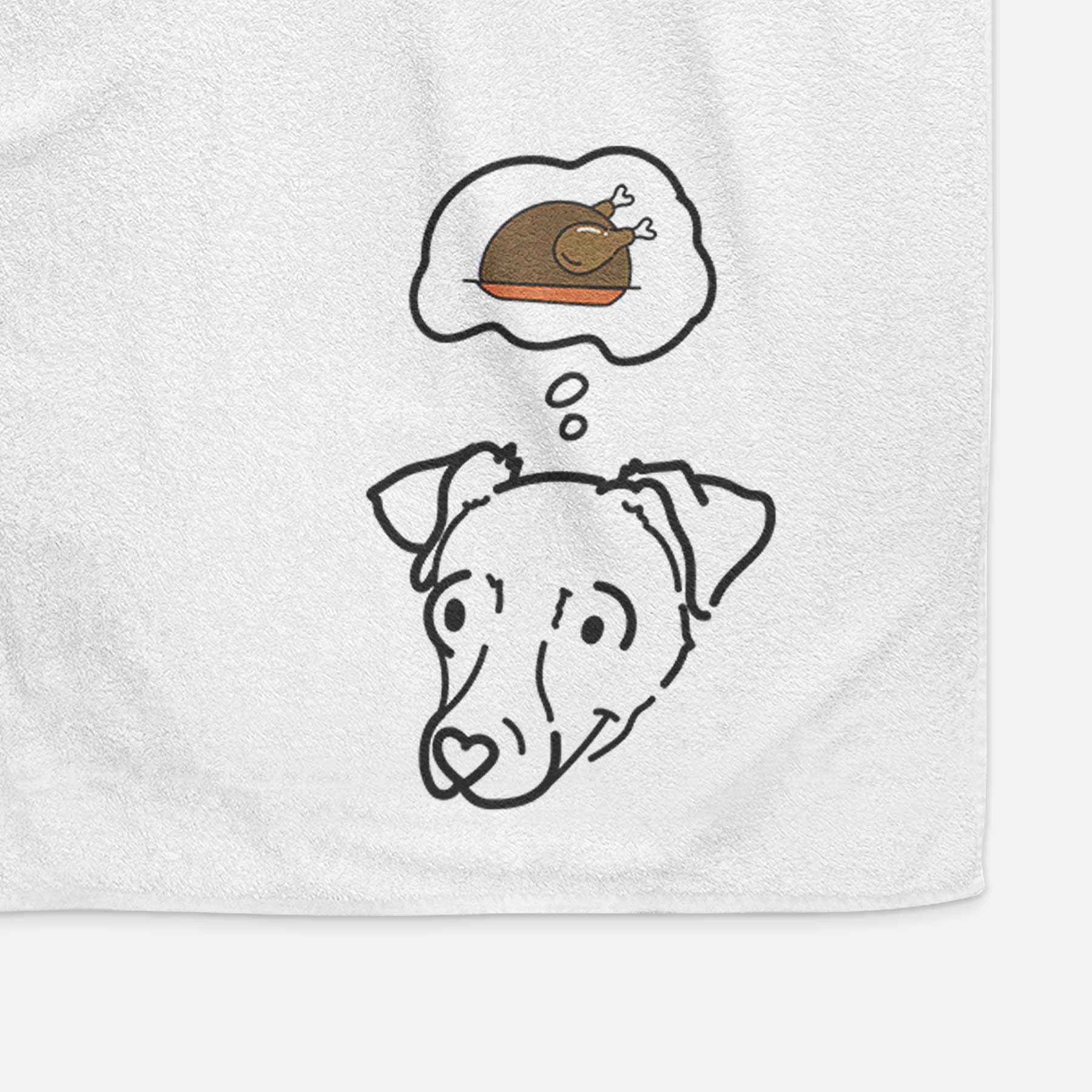 Turkey Thoughts Chiweenie - Tater Tot - Decorative Hand Towel