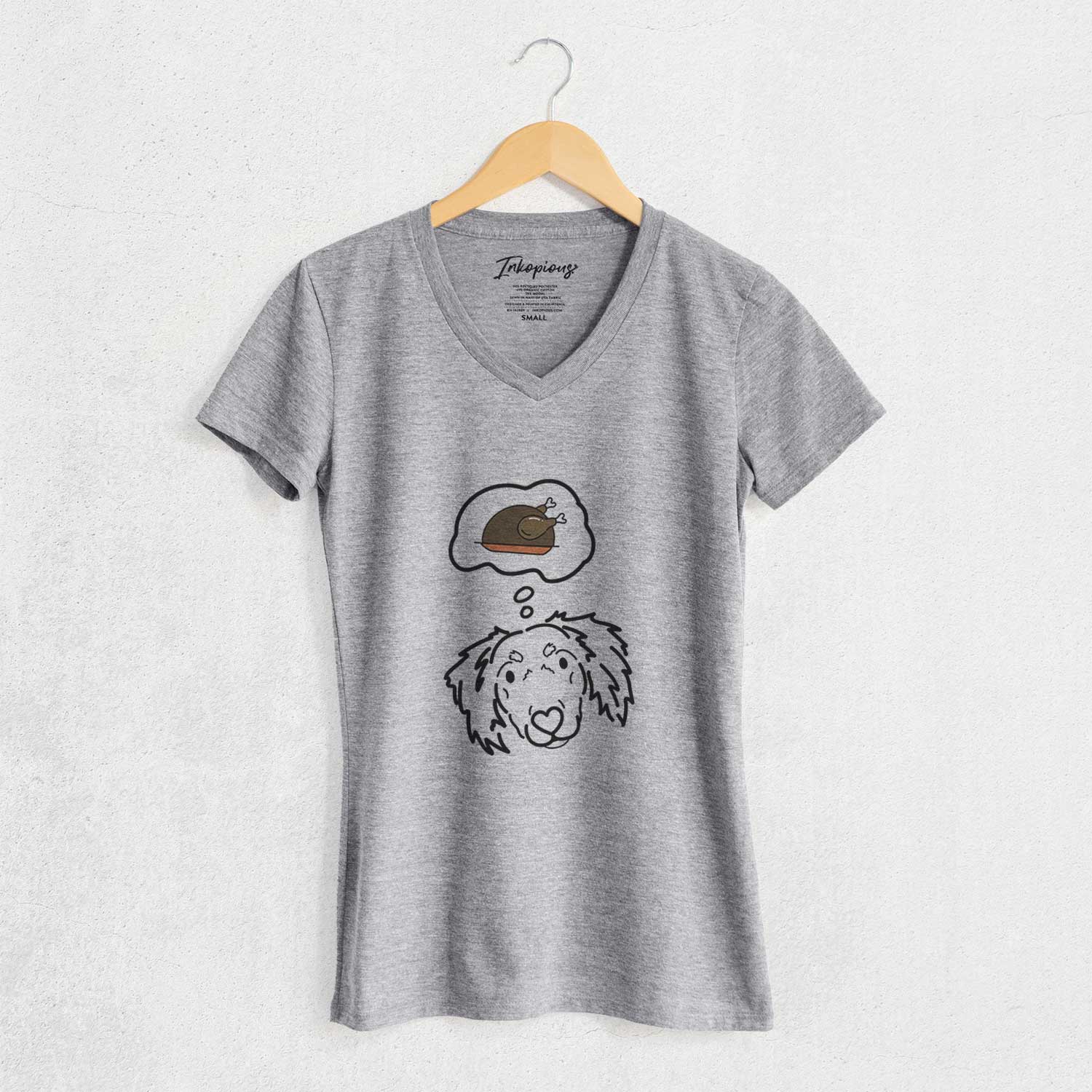 Turkey Thoughts Dachshund Mix - Tilly - Women's V-neck Shirt