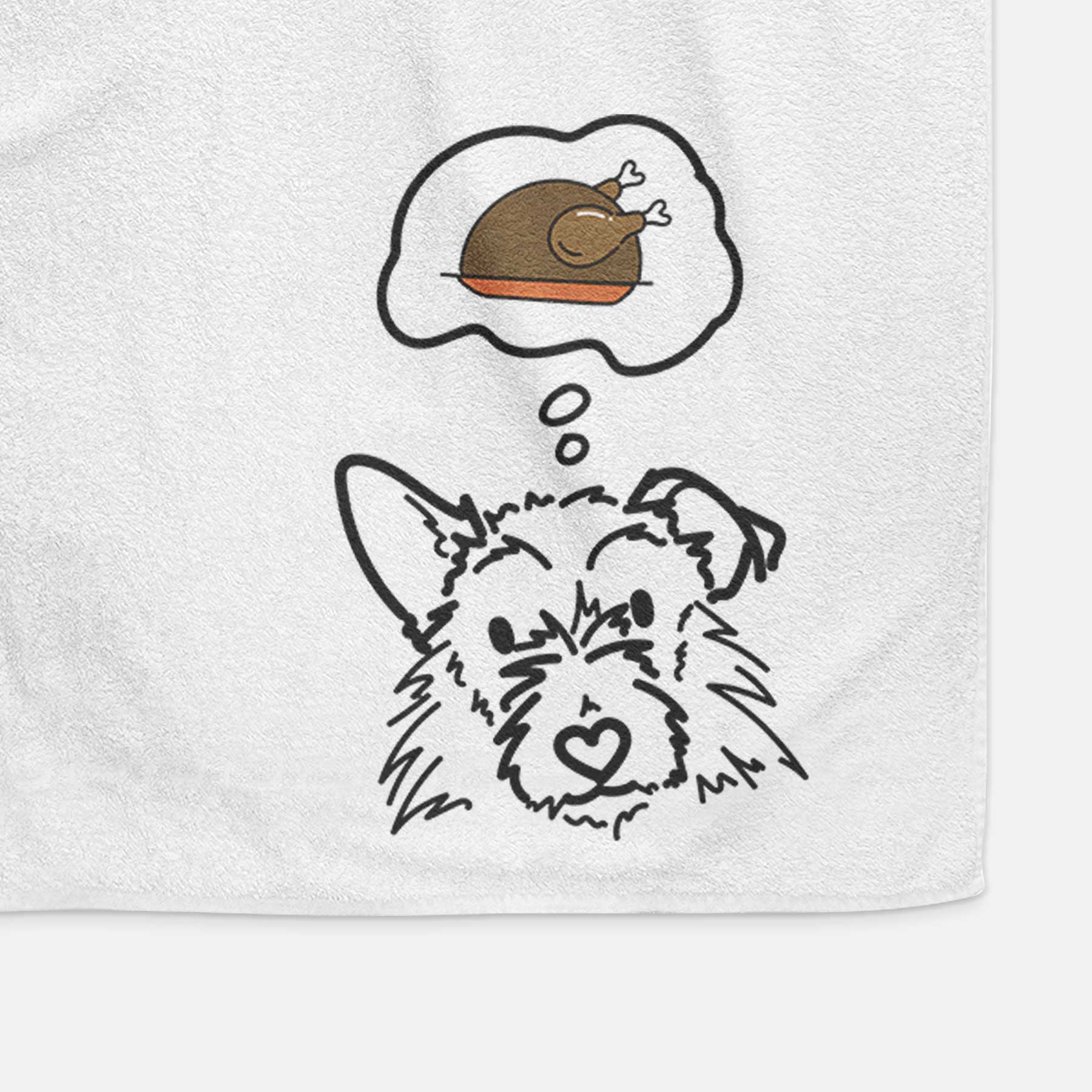 Turkey Thoughts Terrier Mix - Ziggy - Decorative Hand Towel