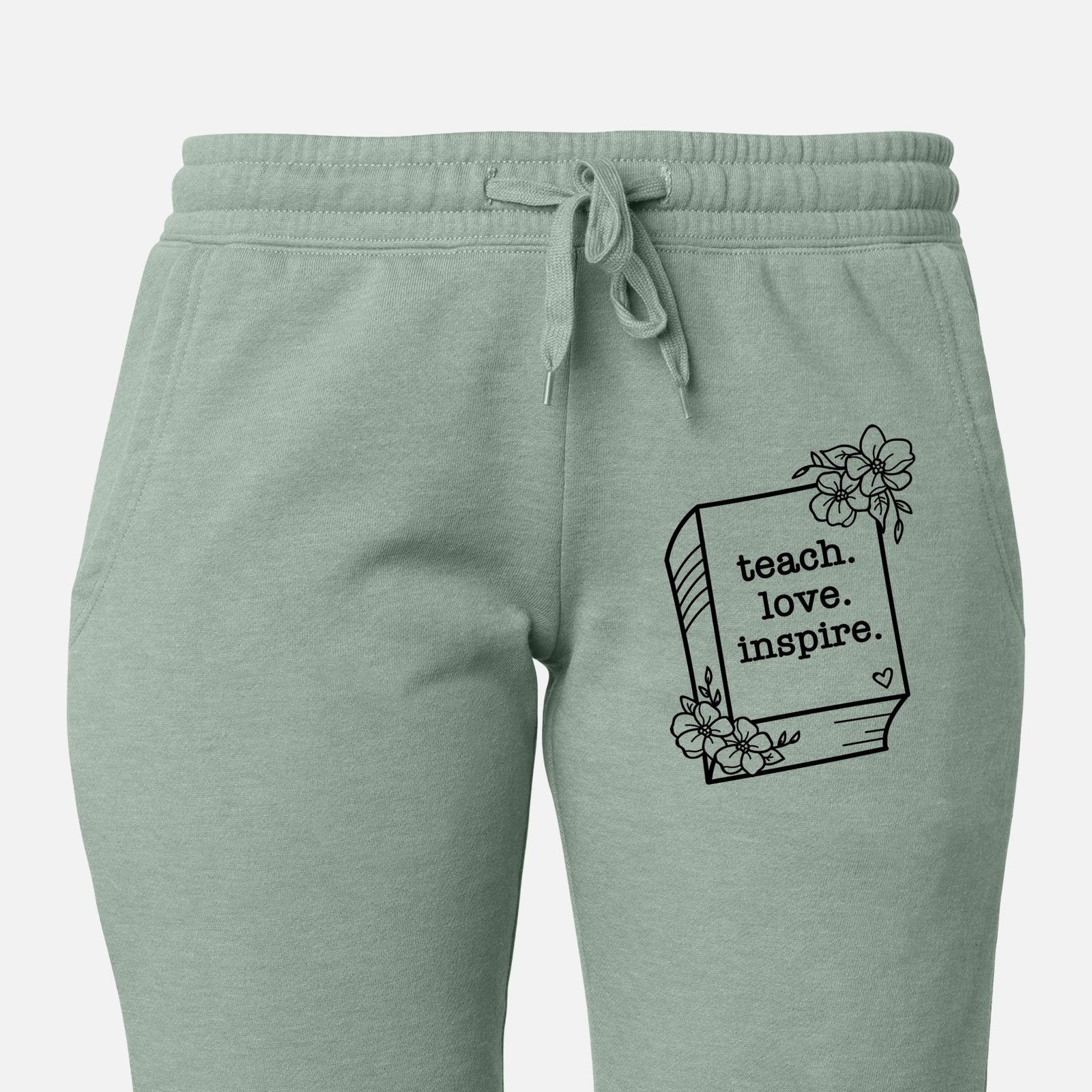 Teach. Love. Inspire. - Floral Book - Women's Cali Wave Joggers