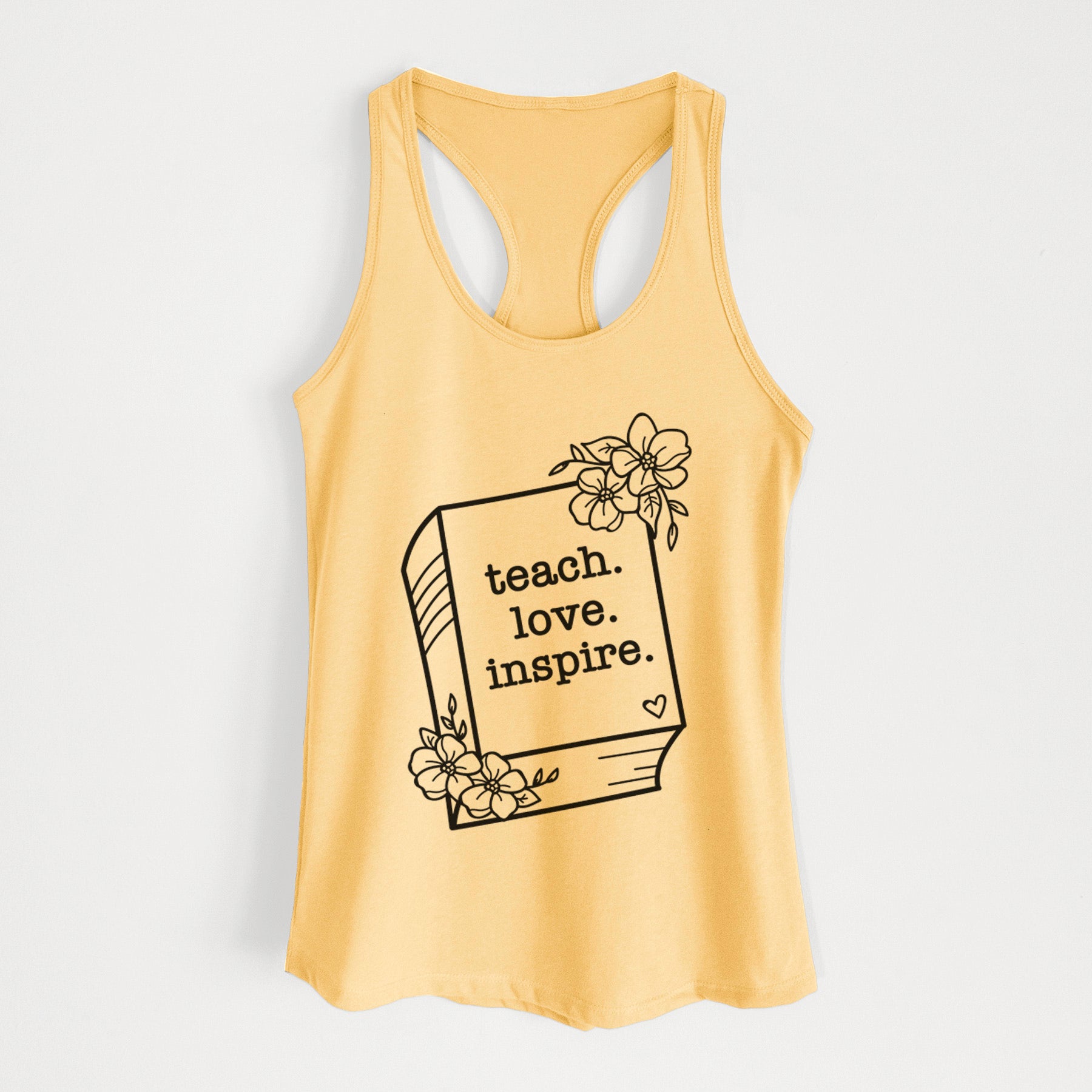 Teach. Love. Inspire. - Floral Book - Women's Racerback Tanktop