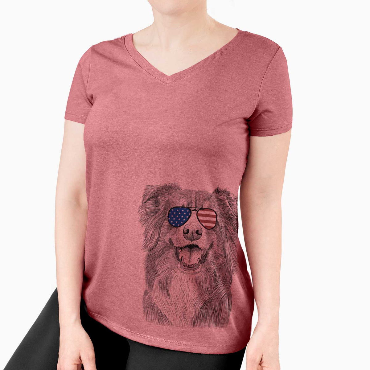 USA Aussie Parker the Australian Shepherd - Women's Perfect V-neck Shirt