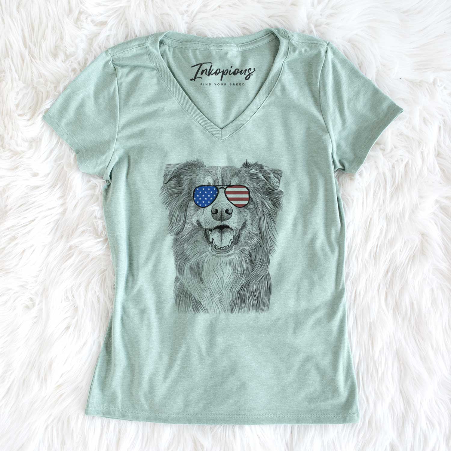 USA Aussie Parker the Australian Shepherd - Women's Perfect V-neck Shirt