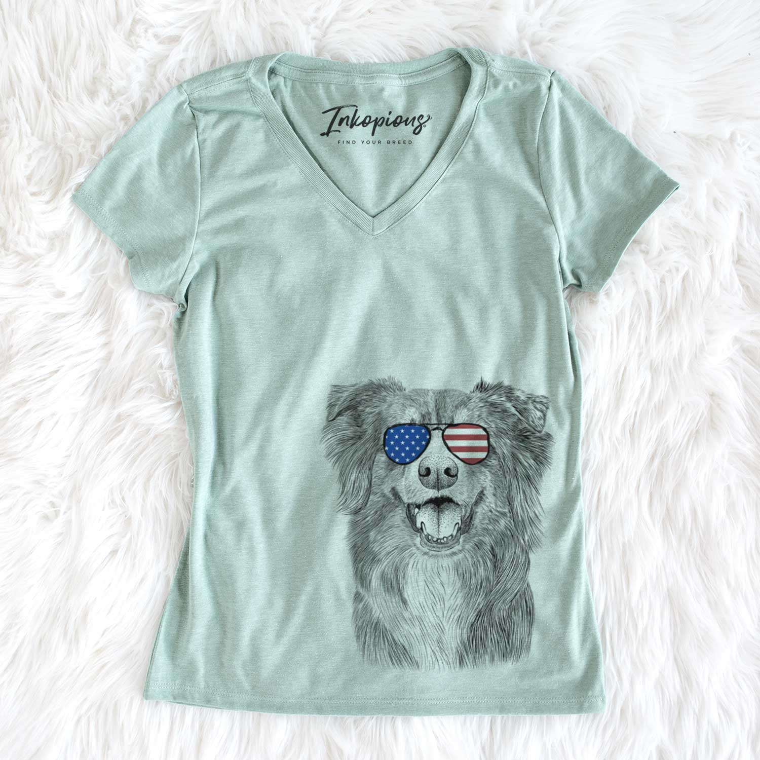 USA Aussie Parker the Australian Shepherd - Women's Perfect V-neck Shirt