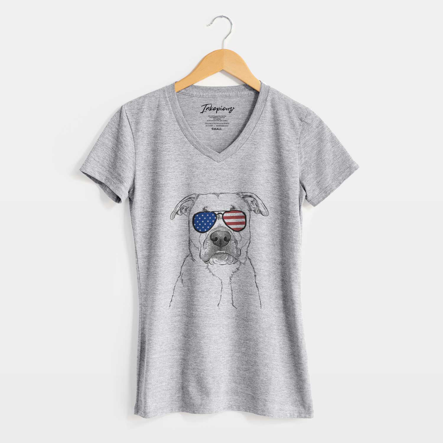 USA Abby the Boxer Beagle Mix - Women's Perfect V-neck Shirt