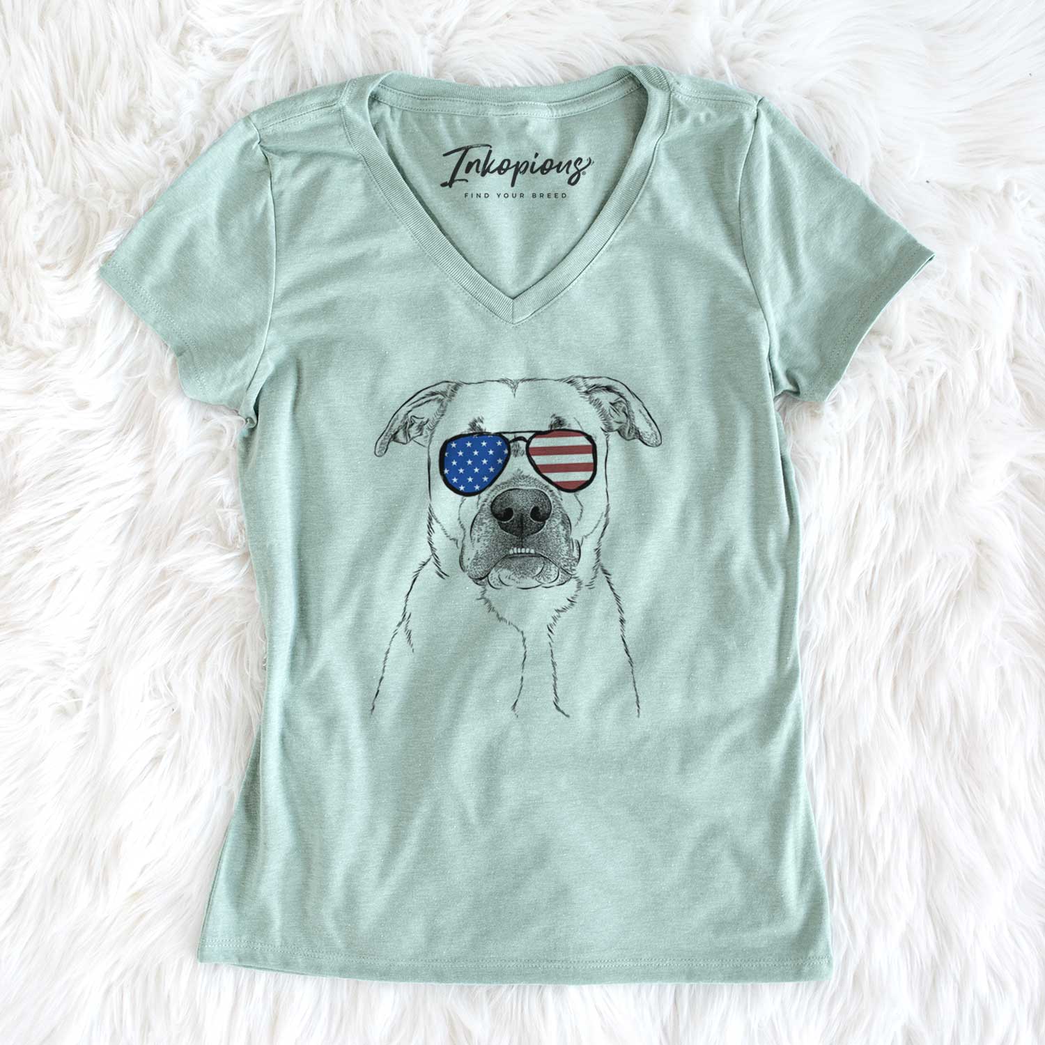 USA Abby the Boxer Beagle Mix - Women's Perfect V-neck Shirt