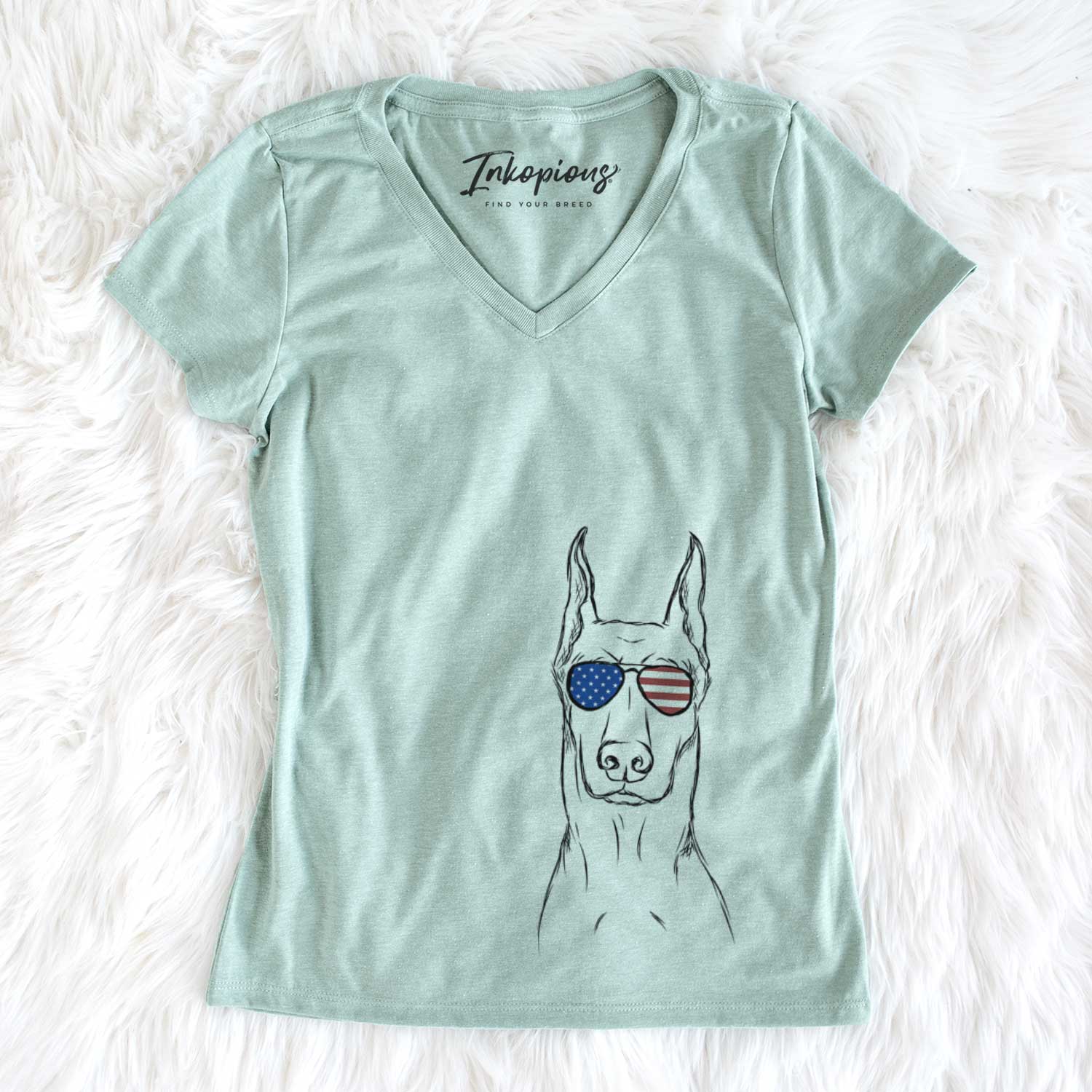 USA Ace the Doberman Pinscher - Women's Perfect V-neck Shirt