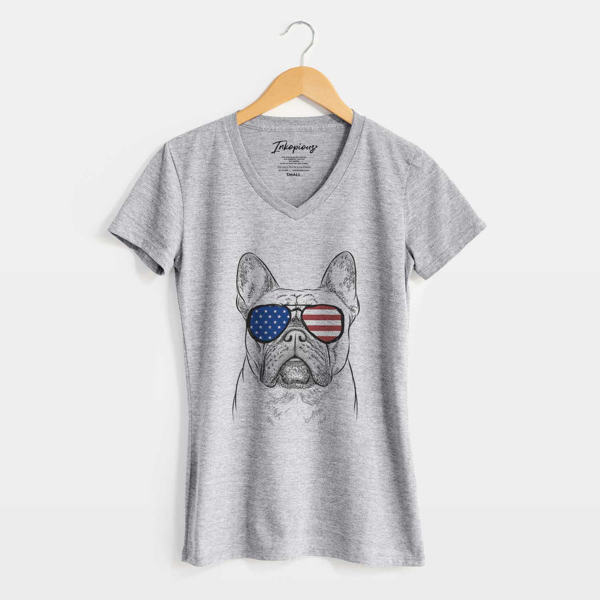 USA Acelynn the French Bulldog - Women&#39;s Perfect V-neck Shirt