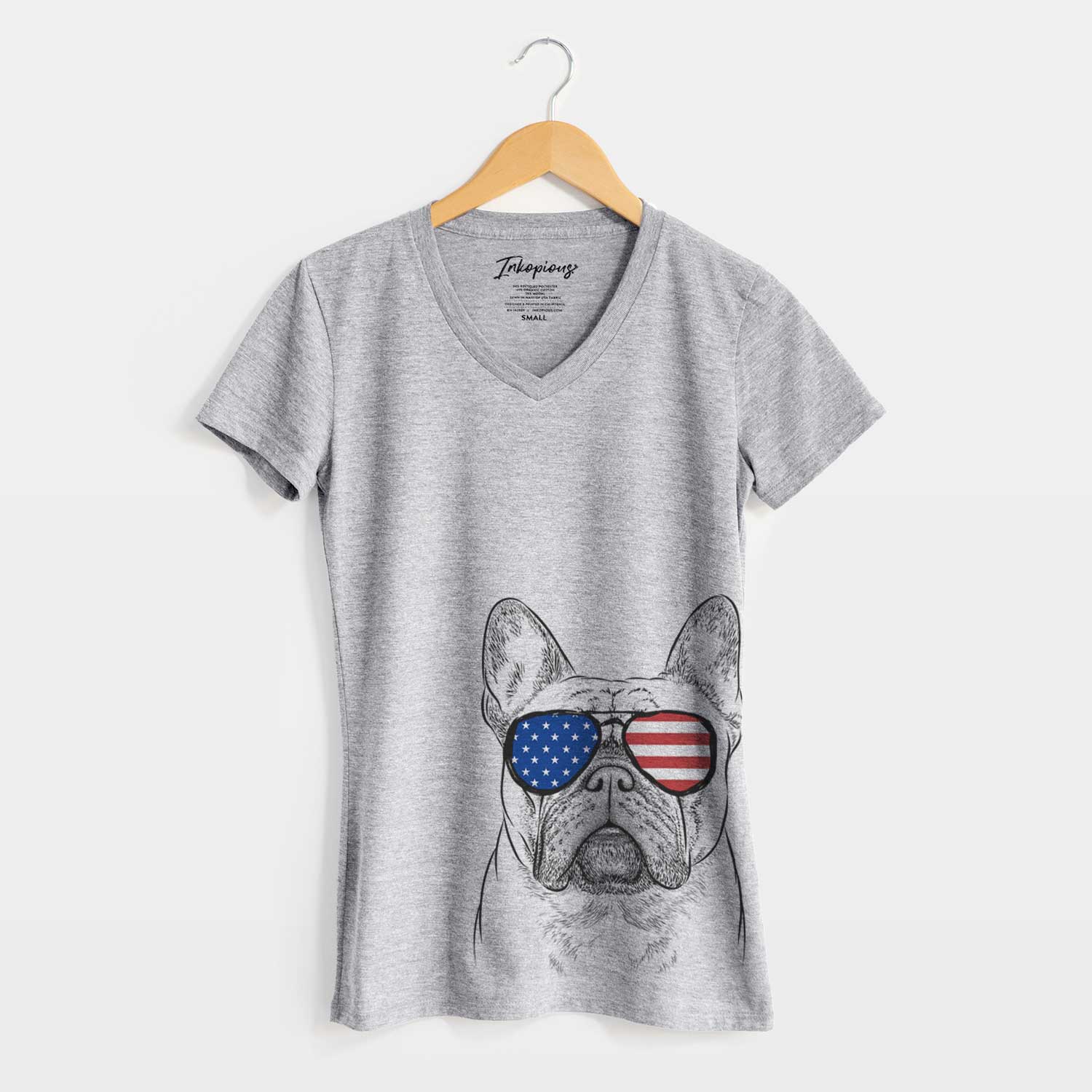 USA Acelynn the French Bulldog - Women's Perfect V-neck Shirt