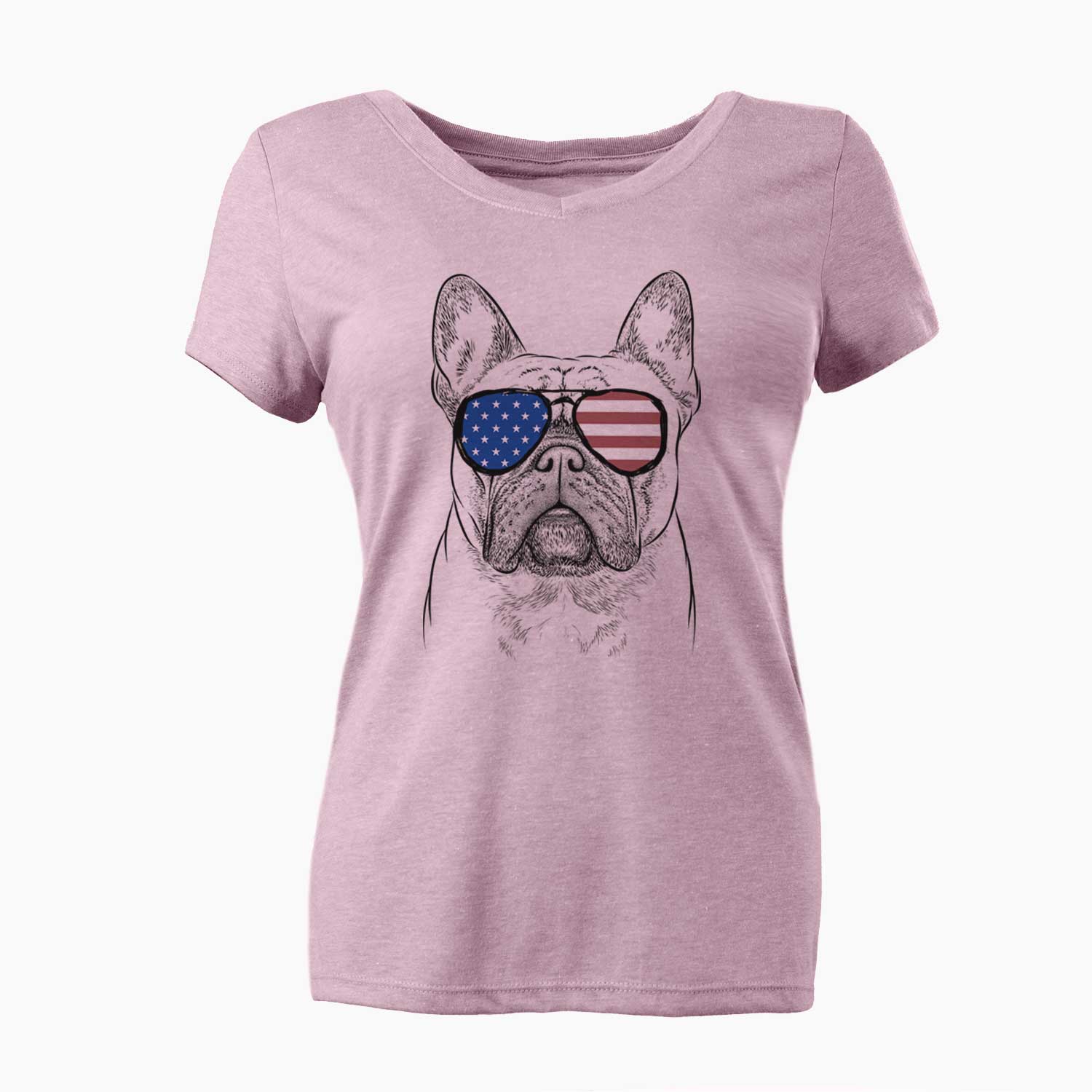 USA Acelynn the French Bulldog - Women's Perfect V-neck Shirt