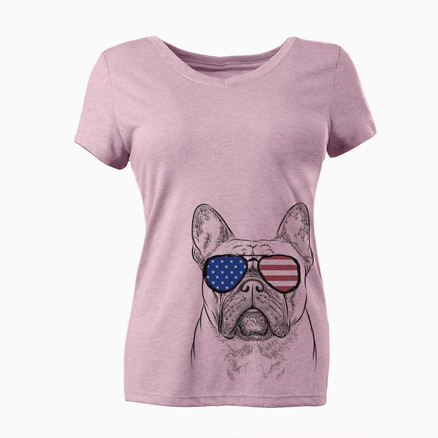 USA Acelynn the French Bulldog - Women's Perfect V-neck Shirt