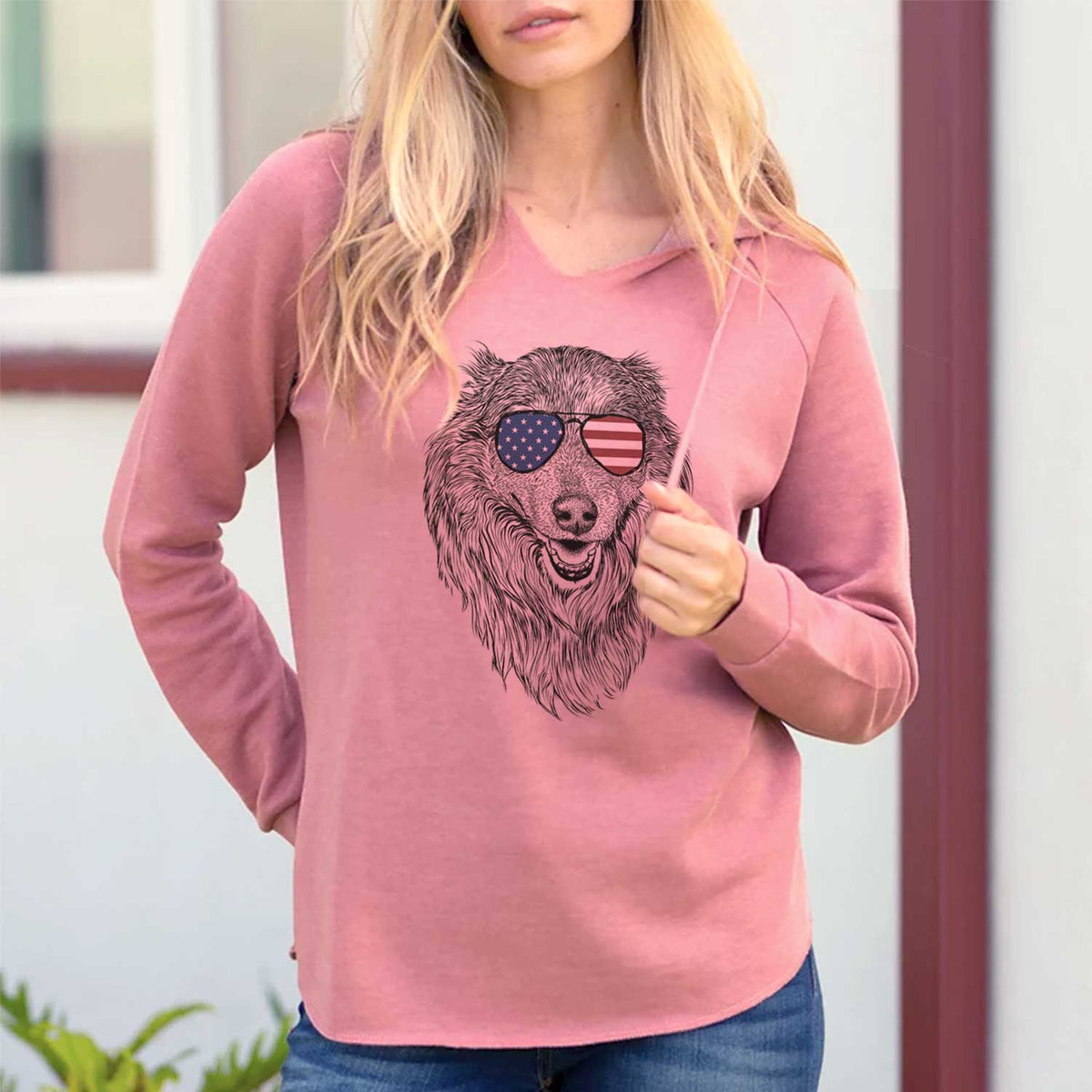 USA Addie the Collie Mix - Cali Wave Hooded Sweatshirt
